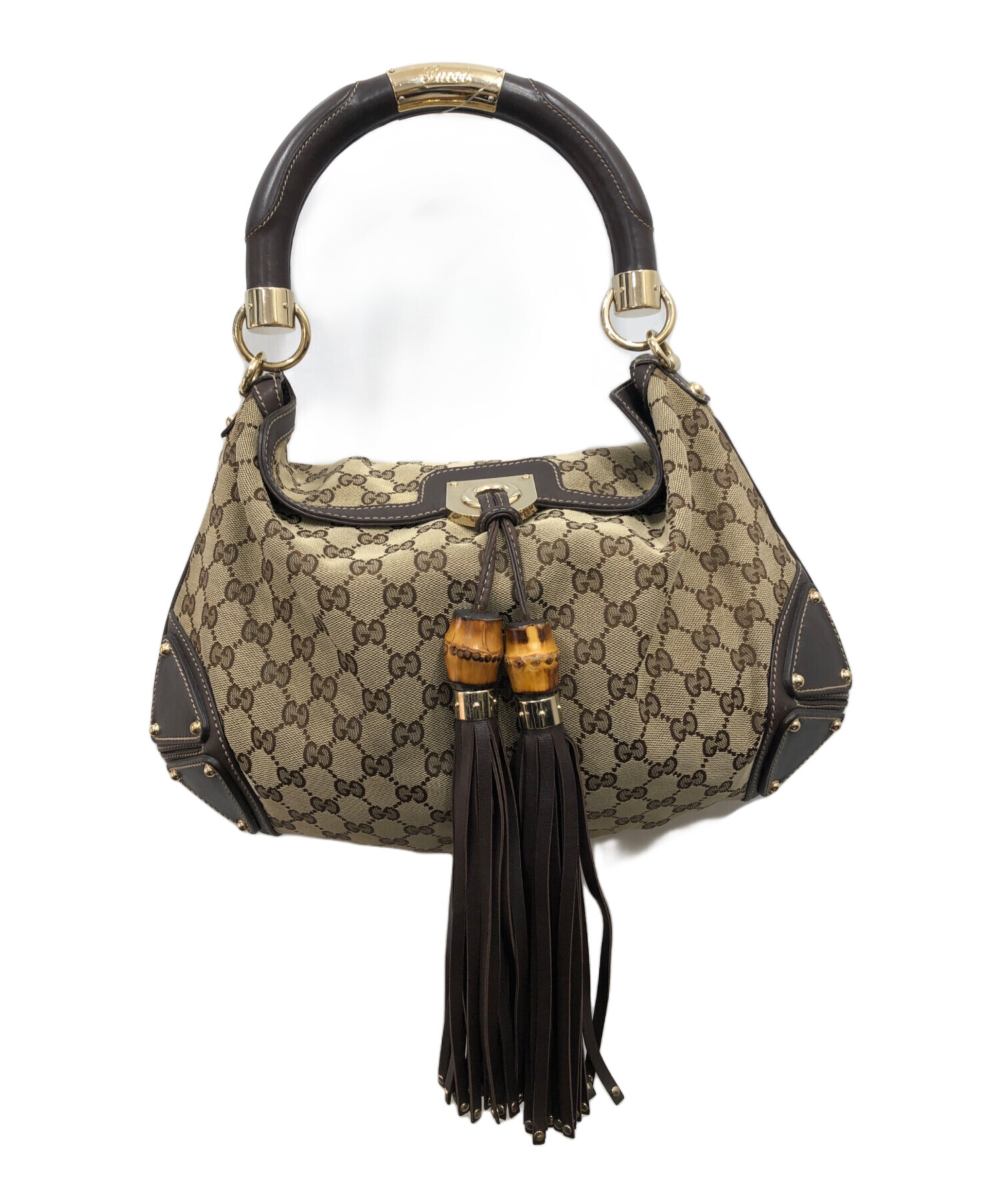 グッチ インディ バンドバッグ ブラウン レザー 185566 GUCCI】グッチ『インディ 2WAYショルダーバッグ』185566 レディース