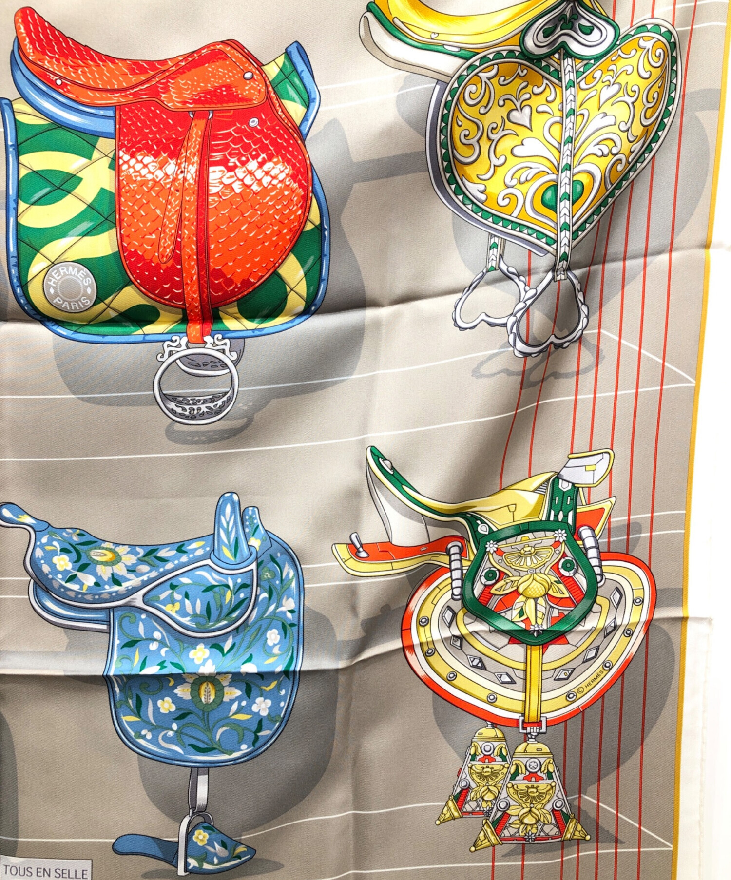 中古・古着通販】HERMES (エルメス) TOUS EN SELLE カレ90 マルチ