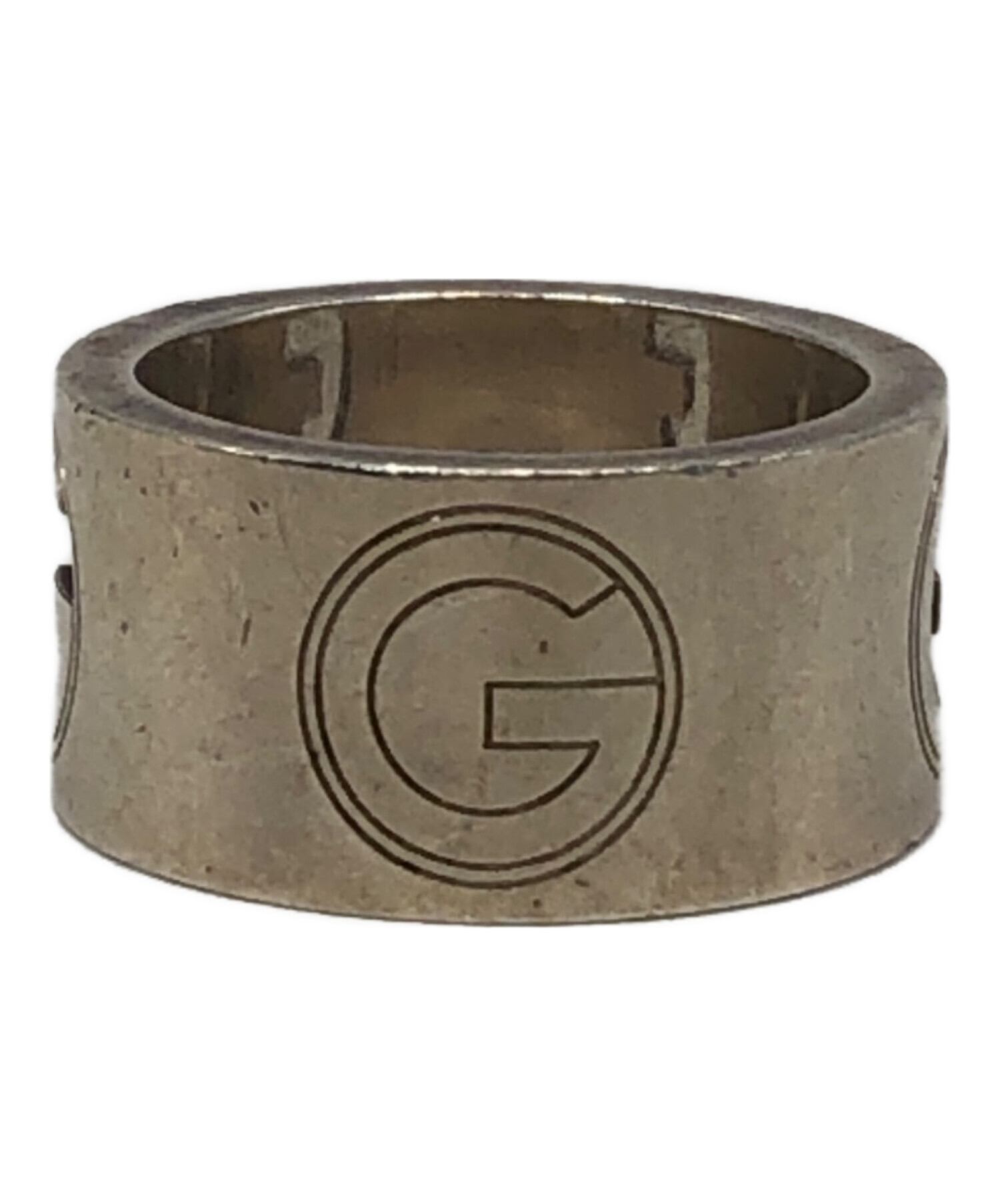 中古・古着通販】GUCCI (グッチ) Gロゴワイドリング シルバー サイズ 
