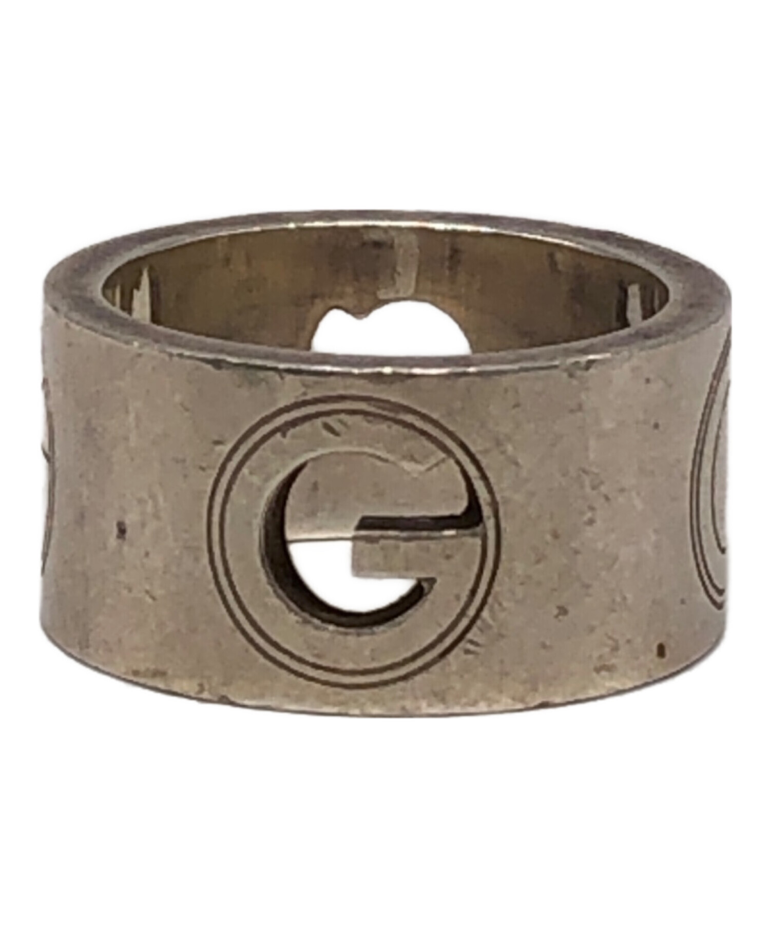 中古・古着通販】GUCCI (グッチ) Gロゴワイドリング シルバー サイズ
