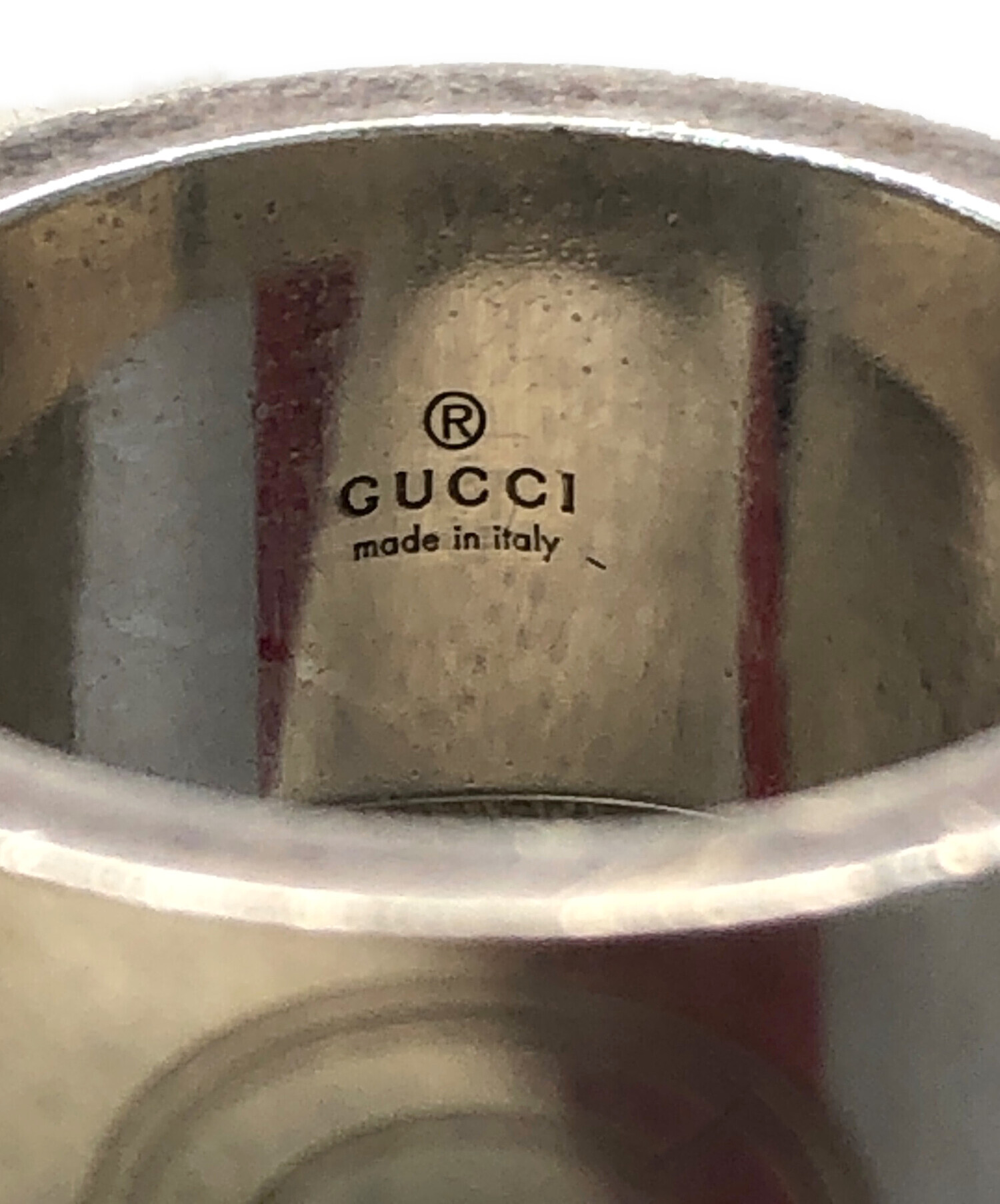 中古・古着通販】GUCCI (グッチ) Gロゴワイドリング シルバー サイズ 