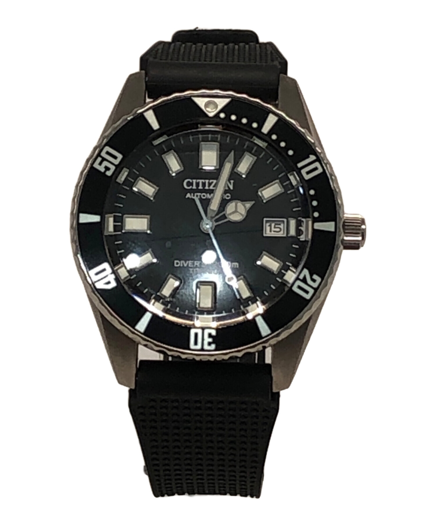 【新品未使用】CITIZEN クォーツ腕時計 ブラック 中古・古着通販】CITIZEN (シチズン) メカニカルダイバーズウォッチ
