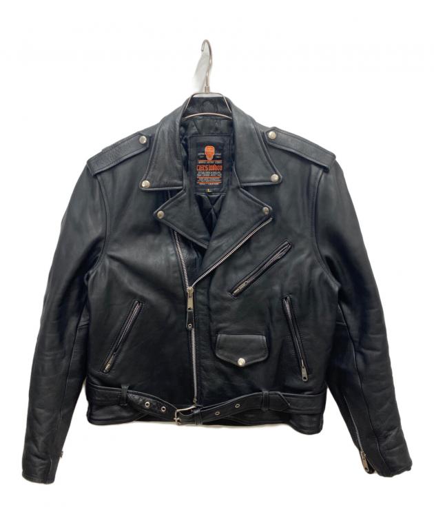 cuirs london　レザージャケット　ライダース　ダブル　ベルト　M〜L 中古・古着通販】CUIRS LONDON (キュイーロンドン) レザーダブル