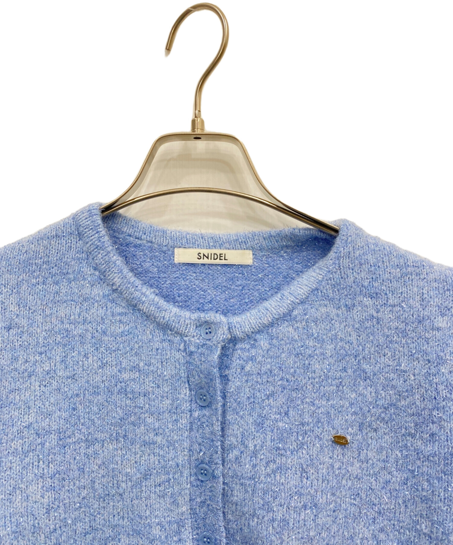 snidel リボンモチーフカーディガン ブルー SNIDEL（スナイデル）の「【WEB限定カラーあり】リボンモチーフ