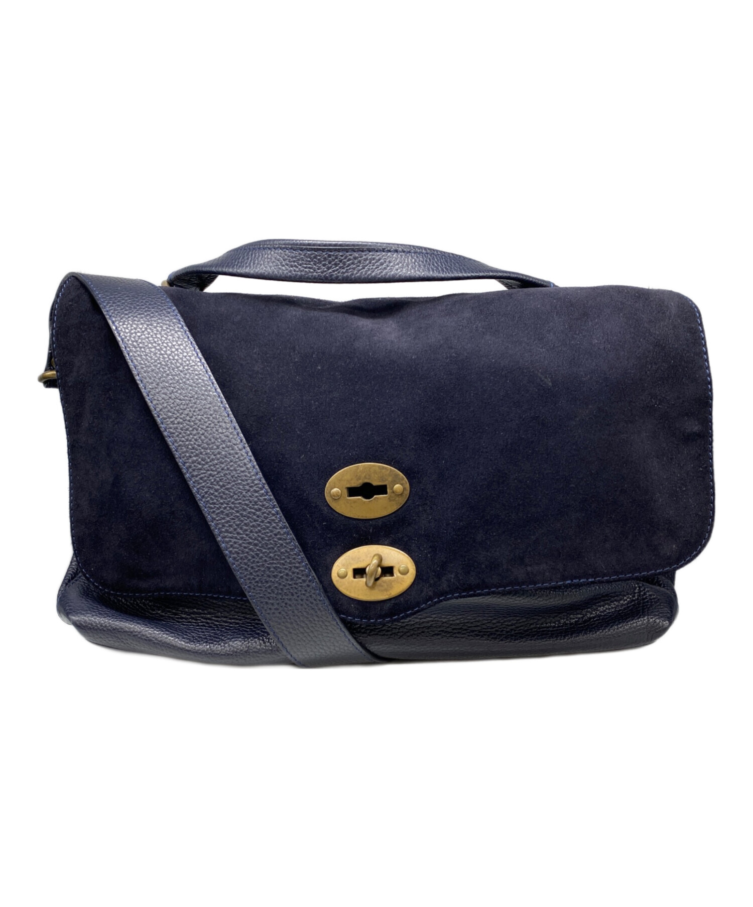 ザネラートZANELLATO 2wayショルダーポスティーナ中古ブルーL ザネラートZANELLATO 2wayショルダーポスティーナ中古ブルーL