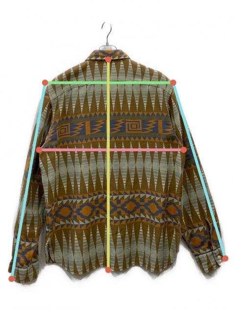 RRL◆ネイティブ柄 ジャガード 長袖 ワークシャツ XLサイズ RRL◇ネイティブ柄 ジャガード 長袖 ワークシャツ XLサイズ 割引