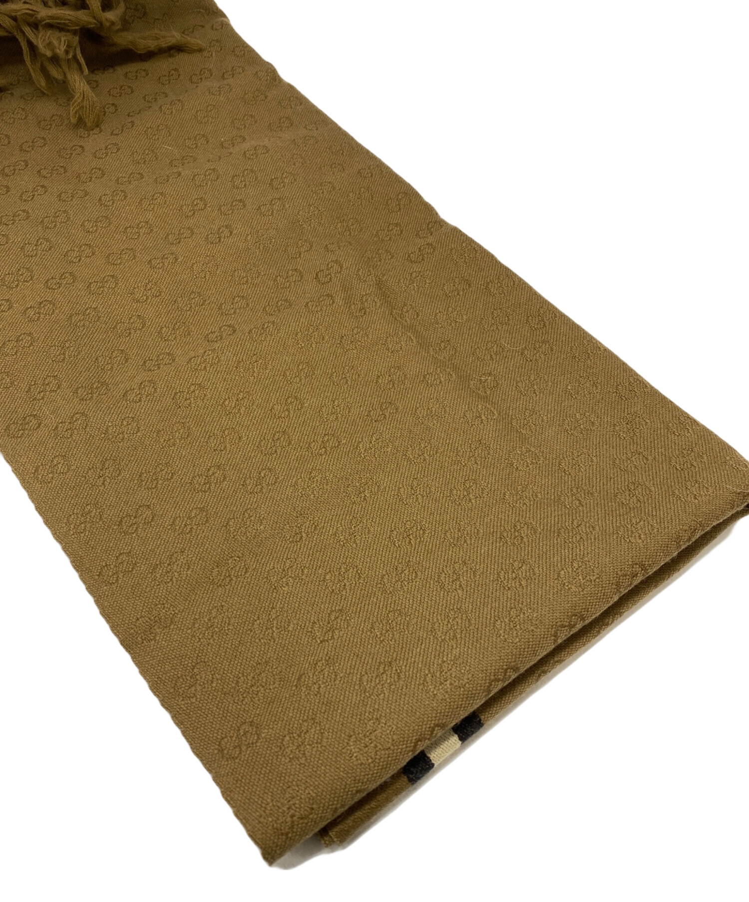 【中古】GUCCI GGパターン マフラー ブラウン 中古・古着通販】GUCCI (グッチ) GGパターンマフラー ブラウン