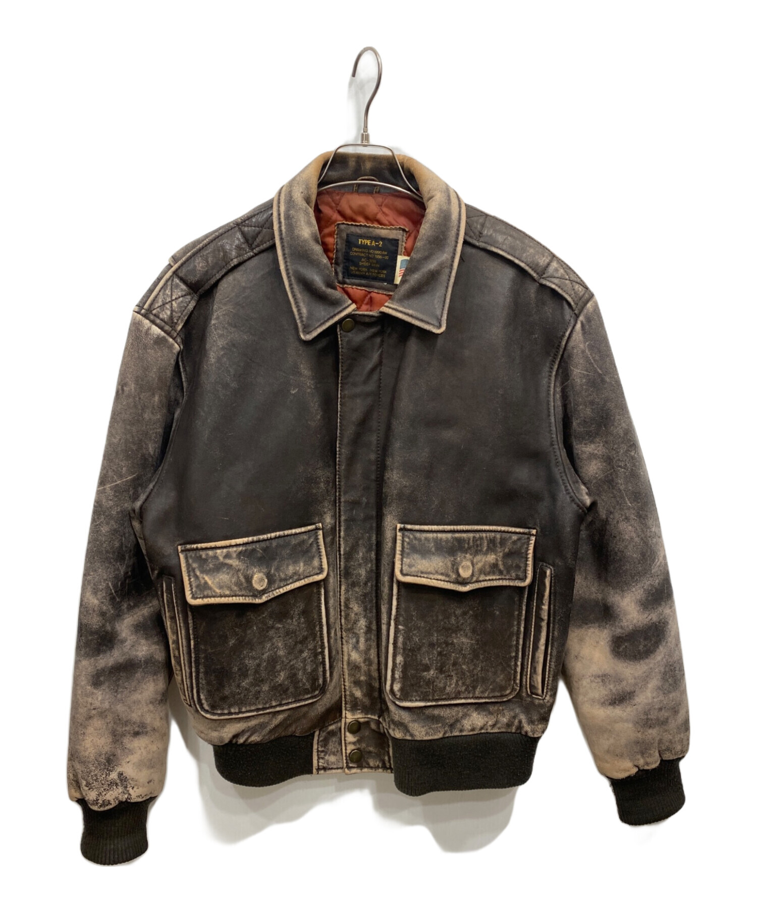 リメイク古着 ジャケット ユウカ 中古・古着通販】古着 (フルギ) A-2レザーフライトジャケット ブラウン