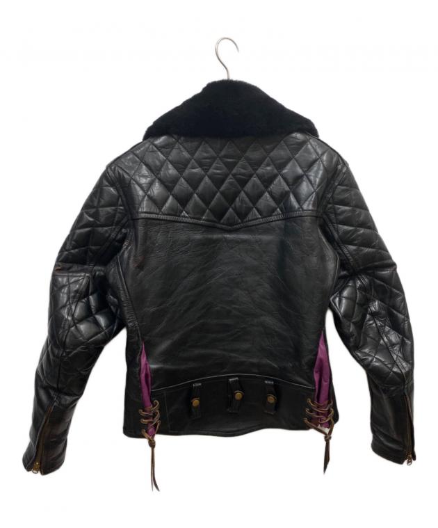 【中古】アンクラウド フォースピード LEATHER RIDERS JACKET ライダースジャケット レザー 黒 ブラック 40 メンズ 中古・古着通販】FourSpeed Leathers (フォースピードレザーズ