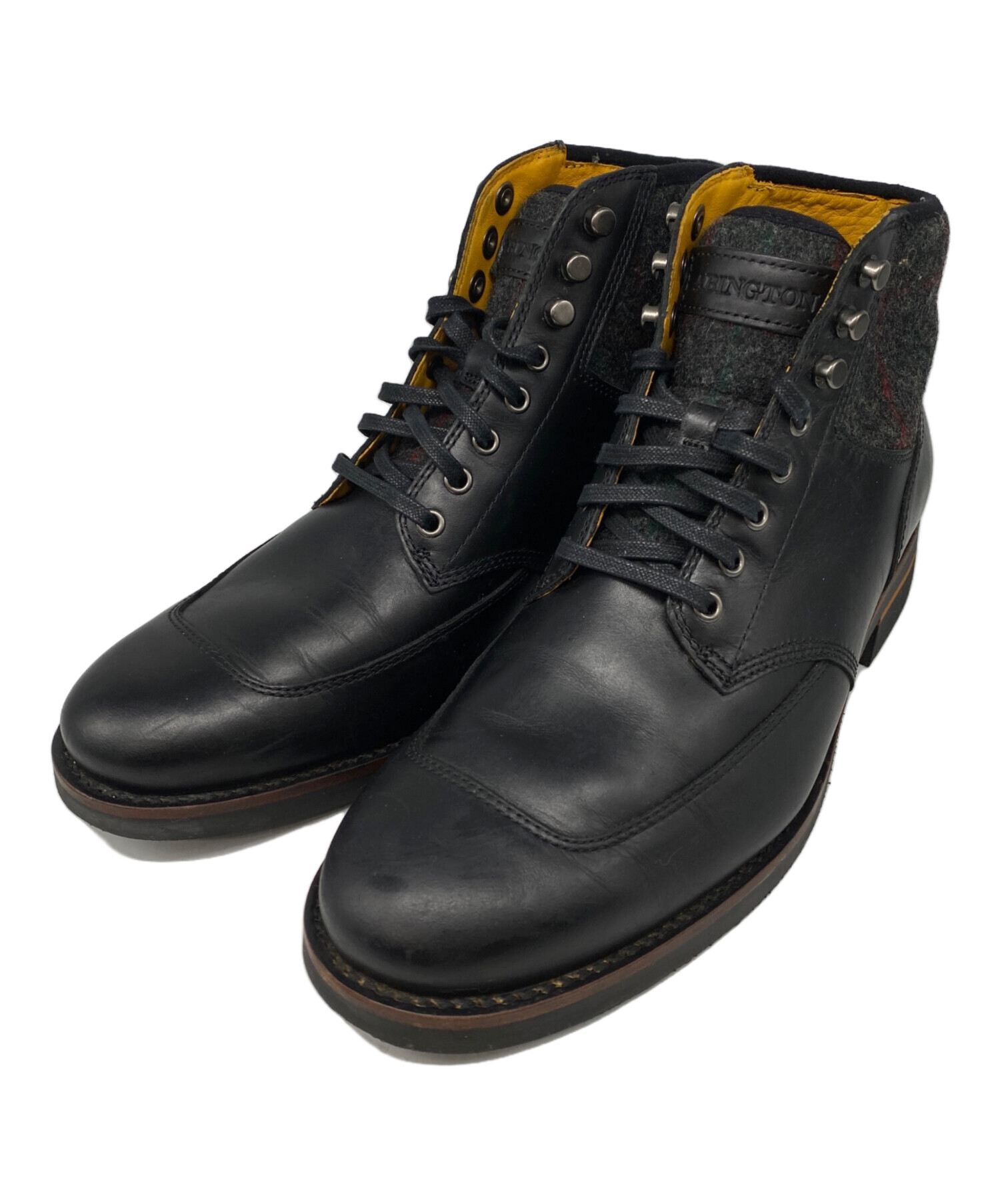 (中古)Timberlandブラックレザー ワークブーツ ミッドカット 中古・古着通販】Timberland (ティンバーランド) ワークブーツ