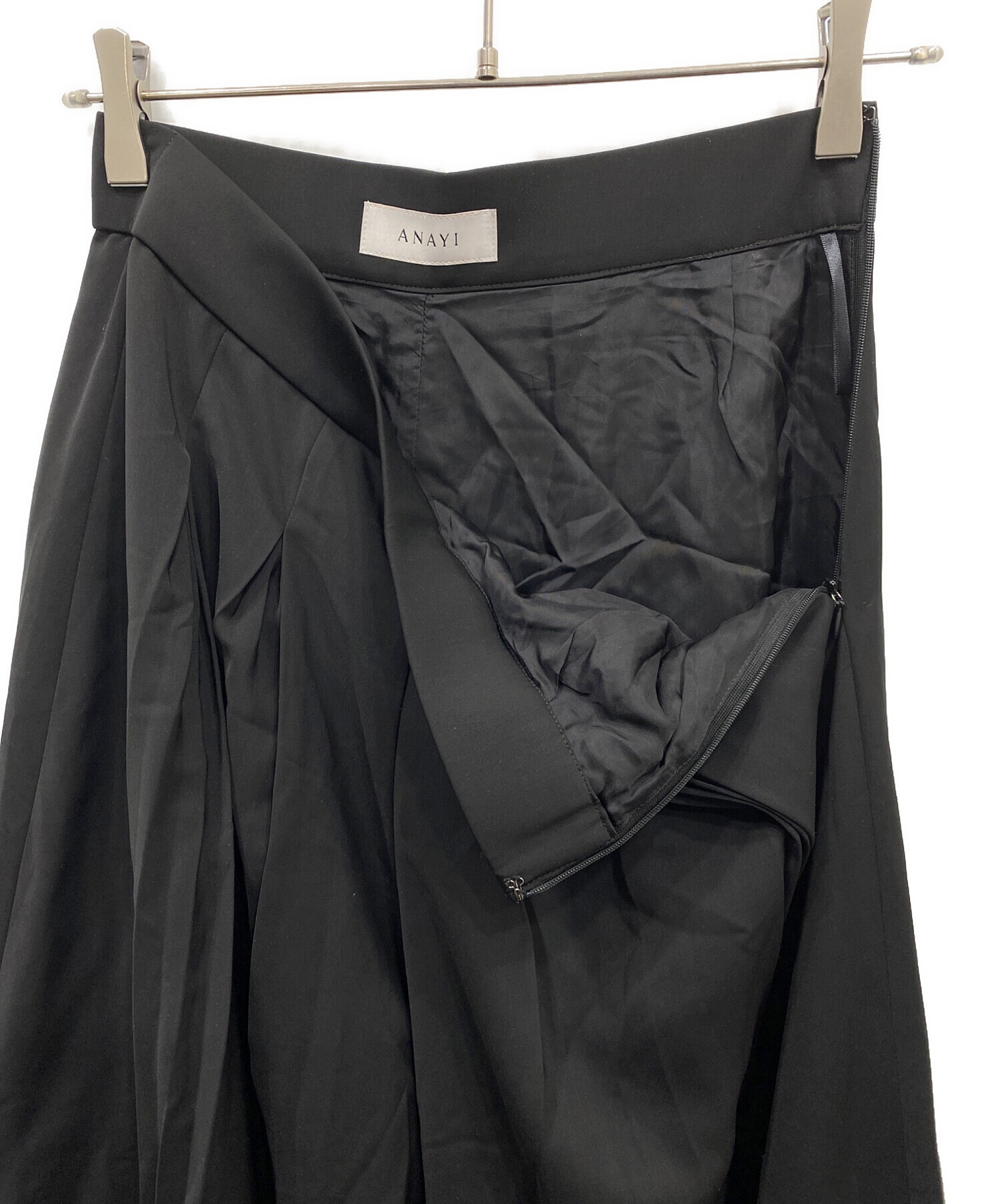 B7466とB6642■ANAYI アナイ タック ワイド ガウチョパンツ 36 ANAYI（アナイ） パンツ 「セットアップ対応商品」ウールトロピカル