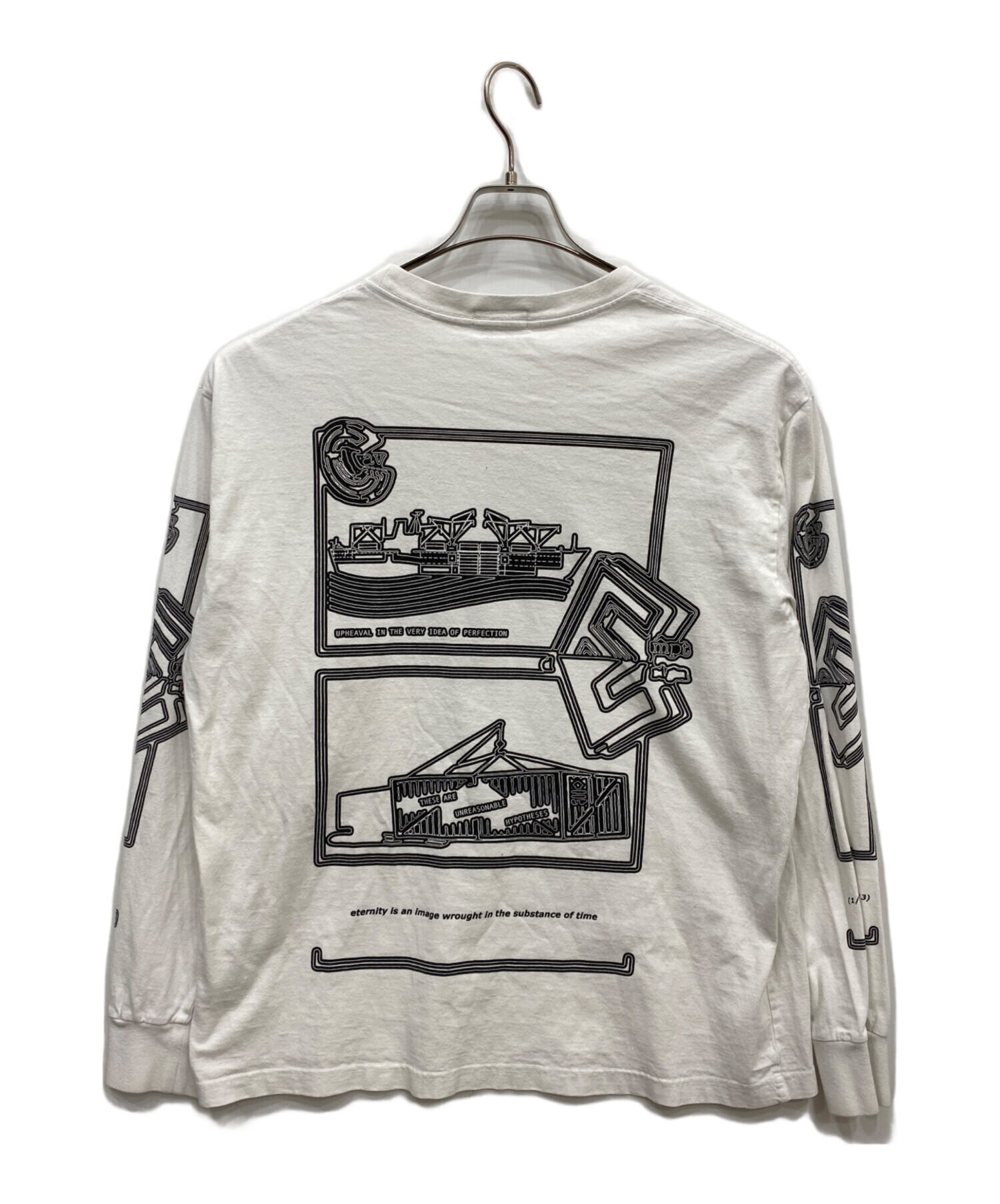 中古・古着通販】C.E (シーイー) プリントTシャツ ホワイト サイズ:L 