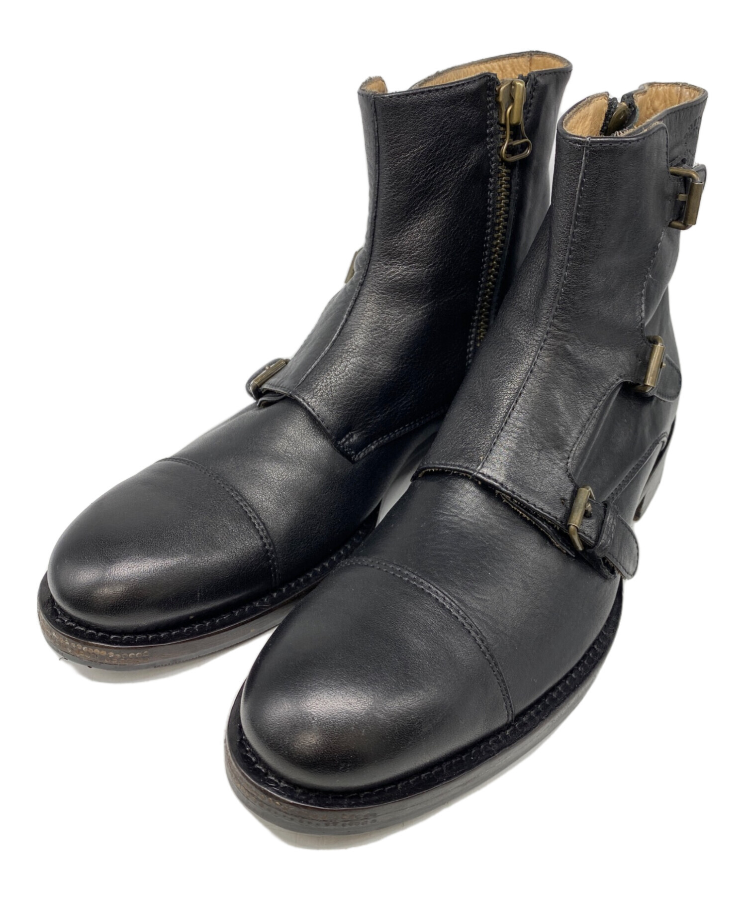 【中古美品】BUTTEROブーツ(サイズ40/26cm)ブッテロ 中古・古着通販】BUTTERO (ブッテロ) レザーブーツ ブラック サイズ:40