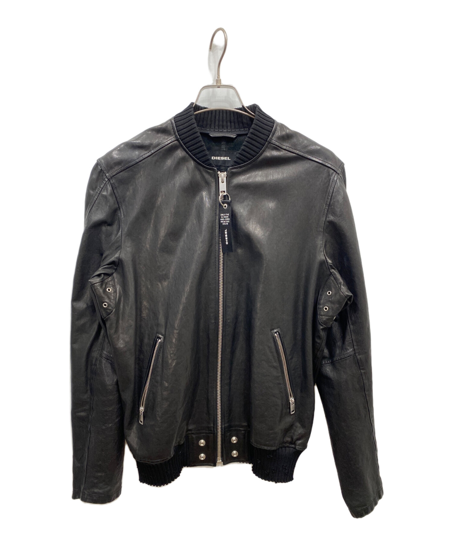 中古・古着通販】DIESEL (ディーゼル) ラムレザージャケット ブラック 