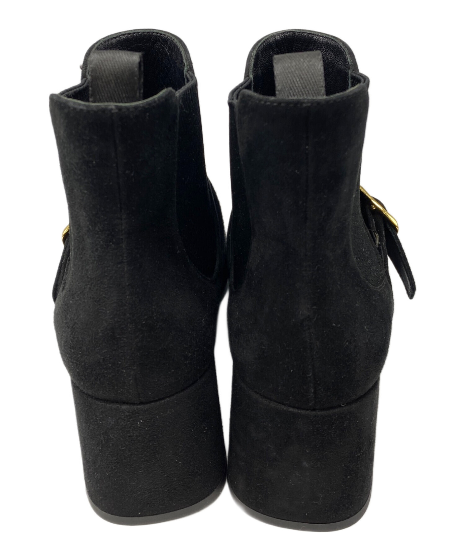 中古・古着通販】PRADA (プラダ) サイドゴアスエードブーツ ブラック 