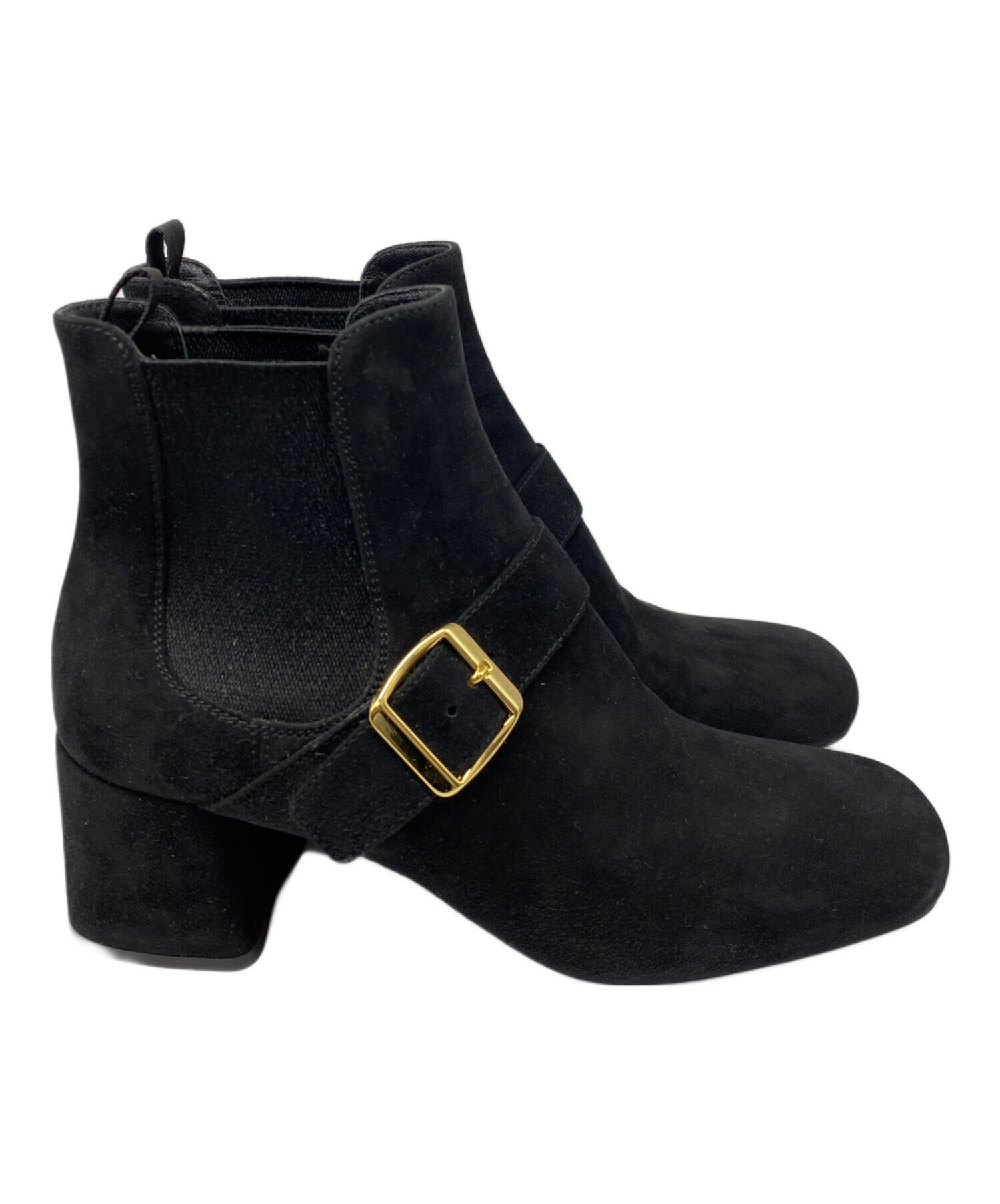 中古・古着通販】PRADA (プラダ) サイドゴアスエードブーツ ブラック