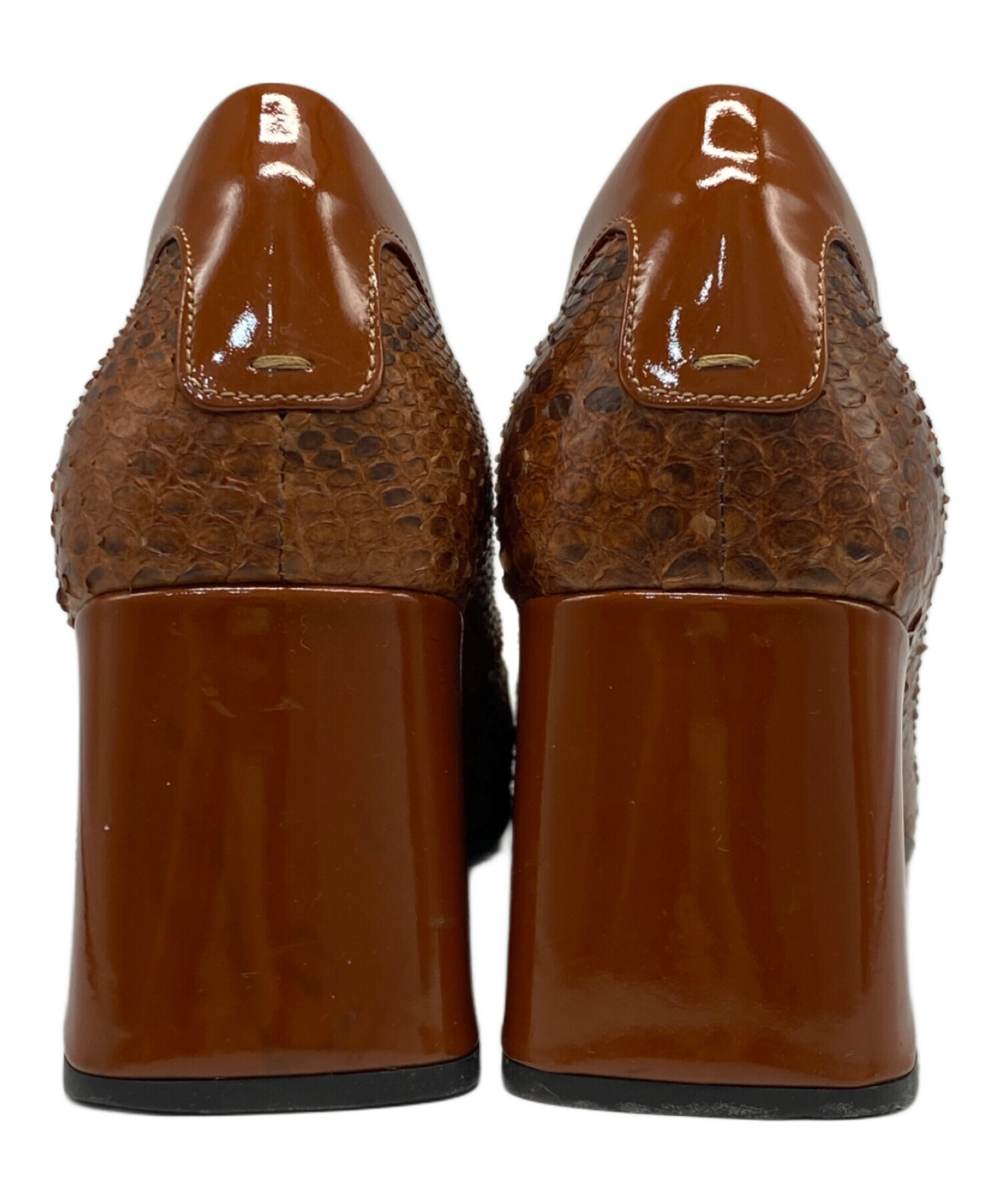 中古・古着通販】PRADA (プラダ) スクエアヒールパンプス ブラウン