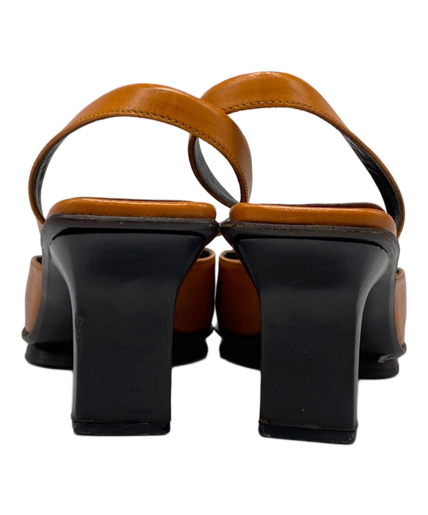 中古・古着通販】PRADA (プラダ) ヒールパンプス オレンジ 中古・古着通販】PRADA (プラダ) ヒールパンプス オレンジ