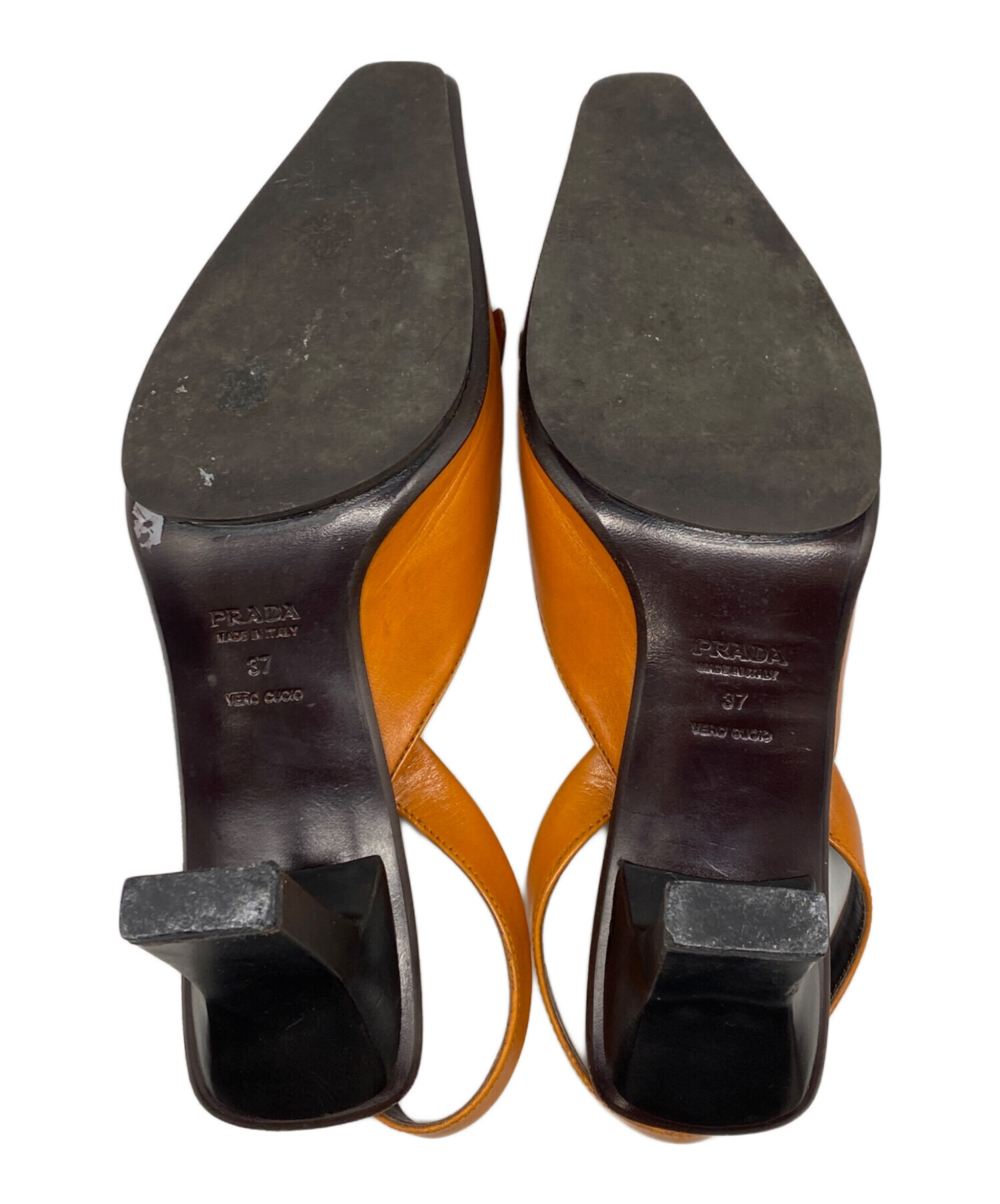 中古・古着通販】PRADA (プラダ) ヒールパンプス オレンジ サイズ:37