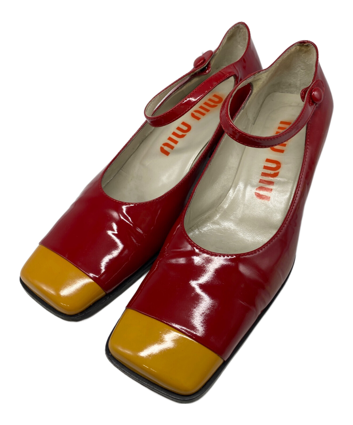 中古・古着通販】MIU MIU (ミュウミュウ) デザインパンプス レッド