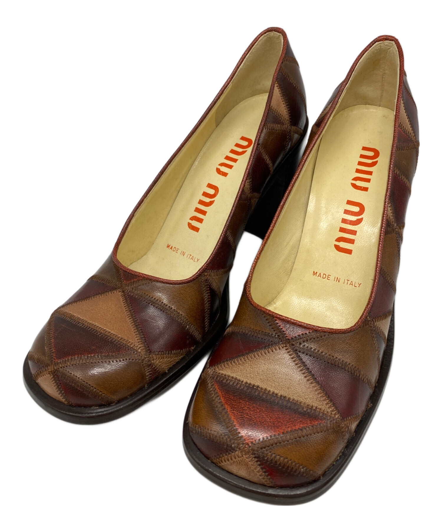中古・古着通販】MIU MIU (ミュウミュウ) パンプス ブラウン サイズ:37