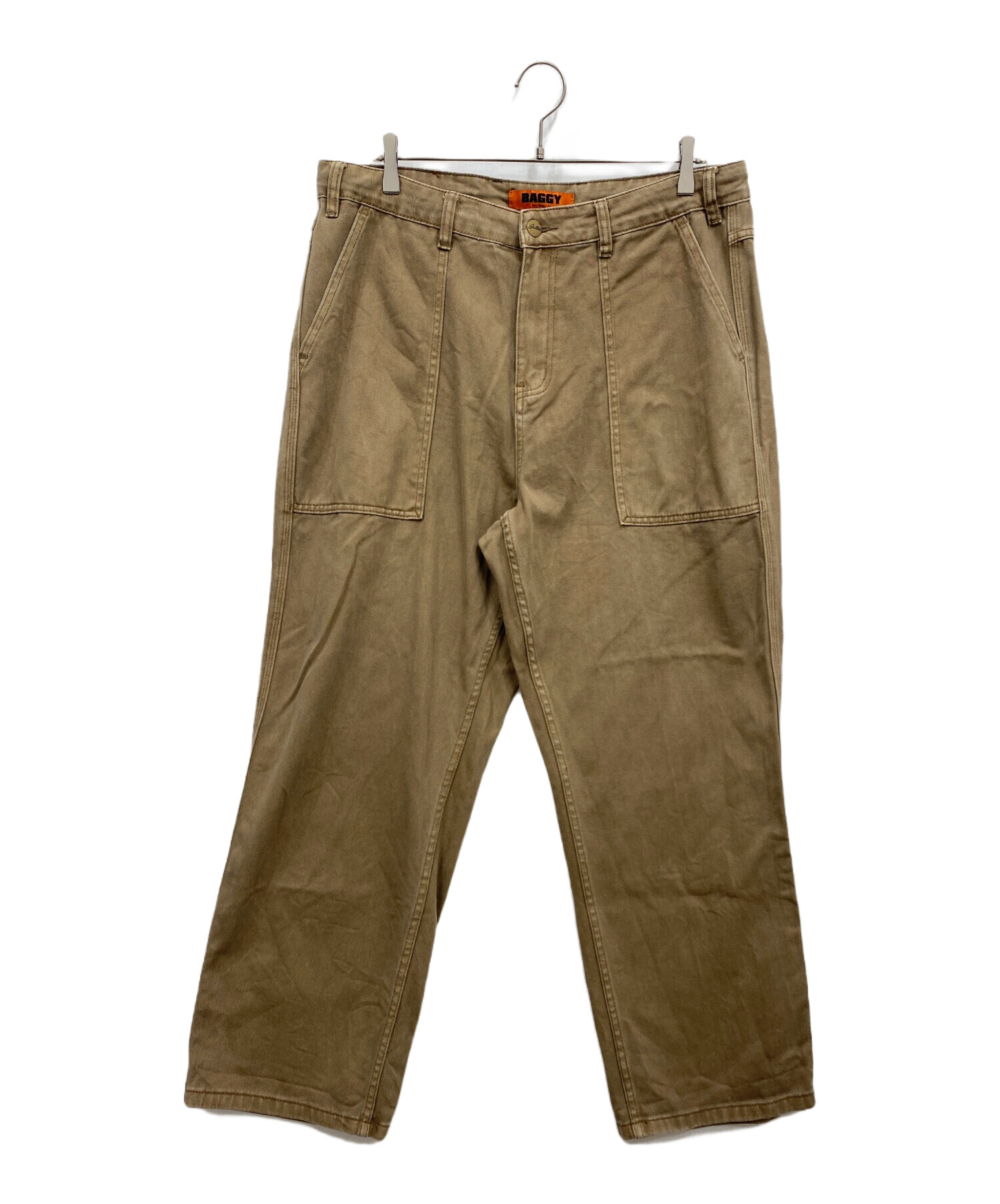 Butter クモの巣模様 バギーデニム 34 希少 中古・古着通販】butter (バター) バギーデニムパンツ ブラウン サイズ