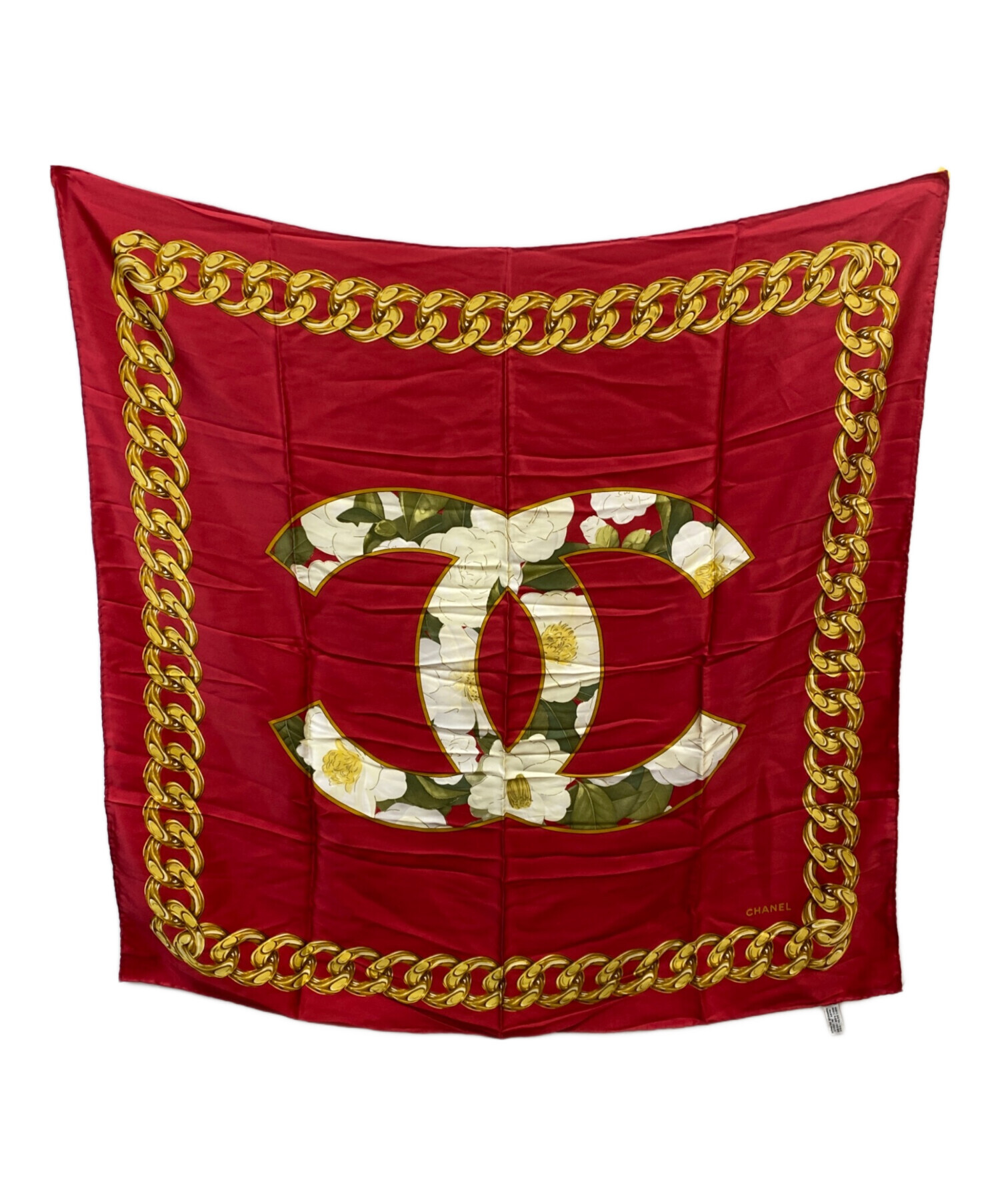 中古・古着通販】CHANEL (シャネル) ココマークシルクスカーフ レッド