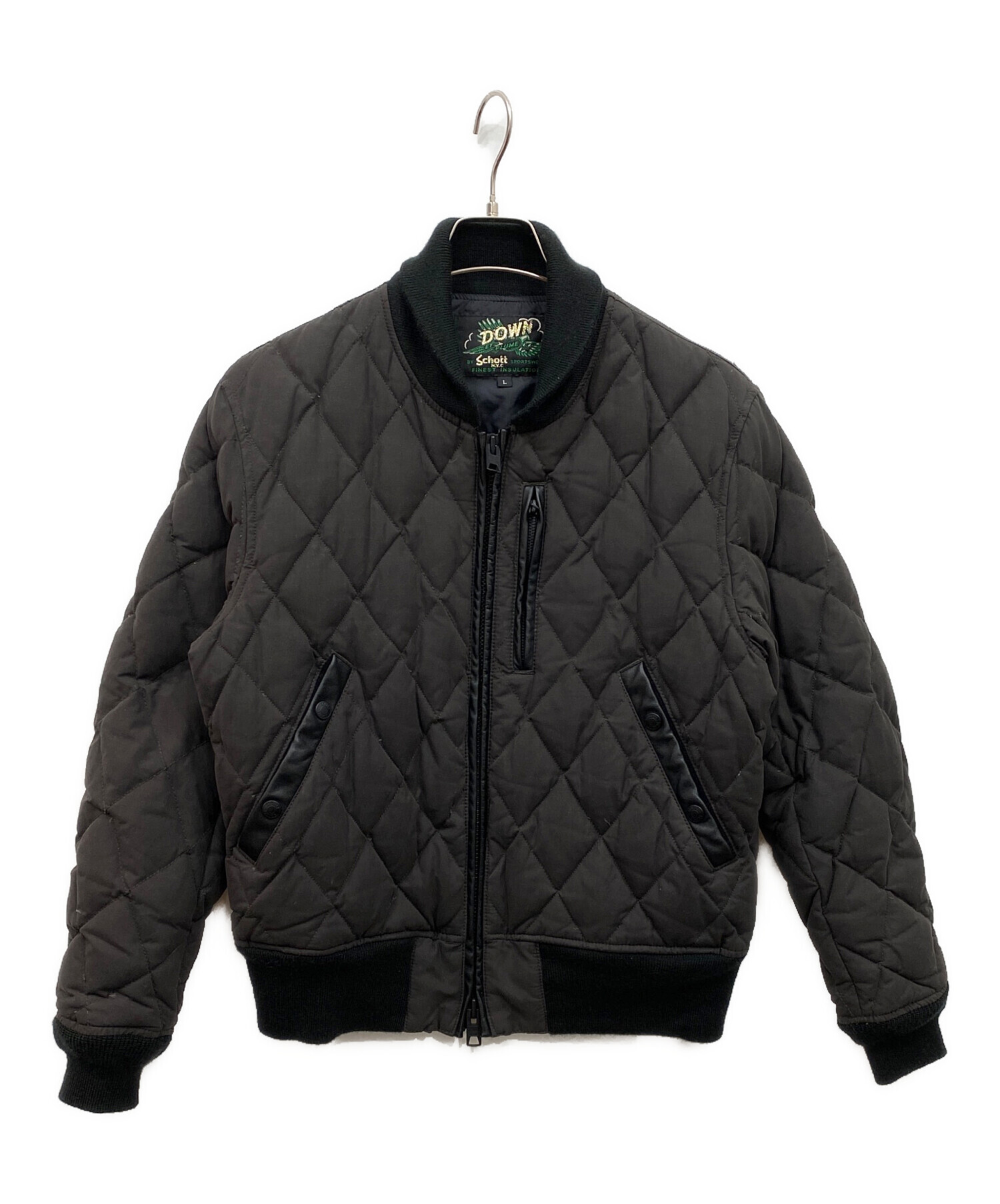 中古・古着通販】Schott (ショット) キルティングジャケット ブラック