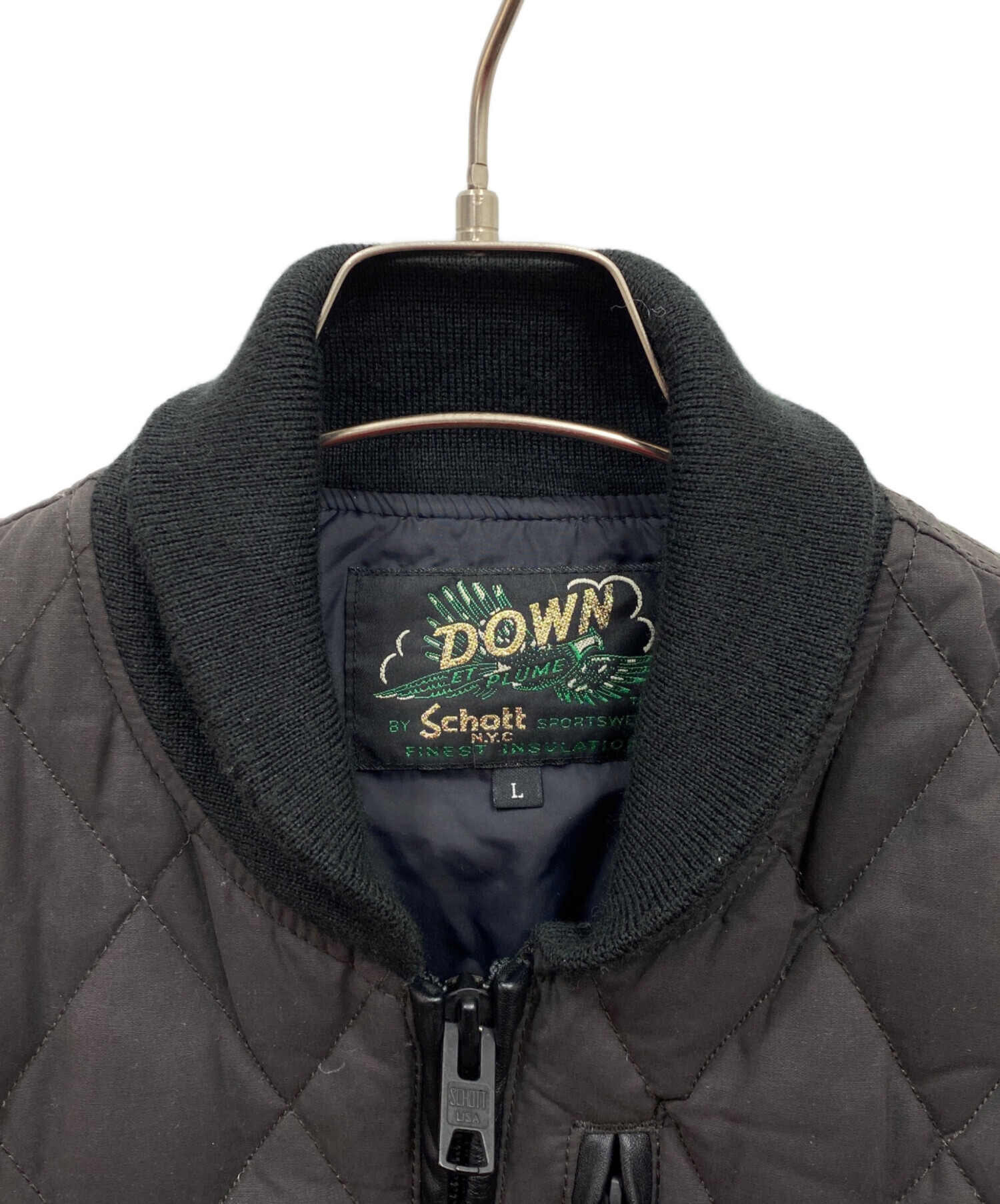 中古・古着通販】Schott (ショット) キルティングジャケット ブラック