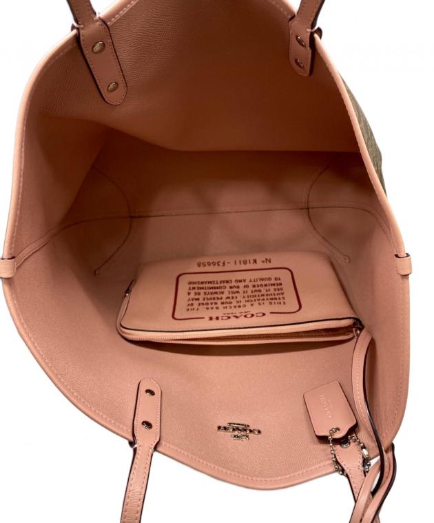 中古・古着通販】COACH (コーチ) リバーシブルトートバッグ ピンク
