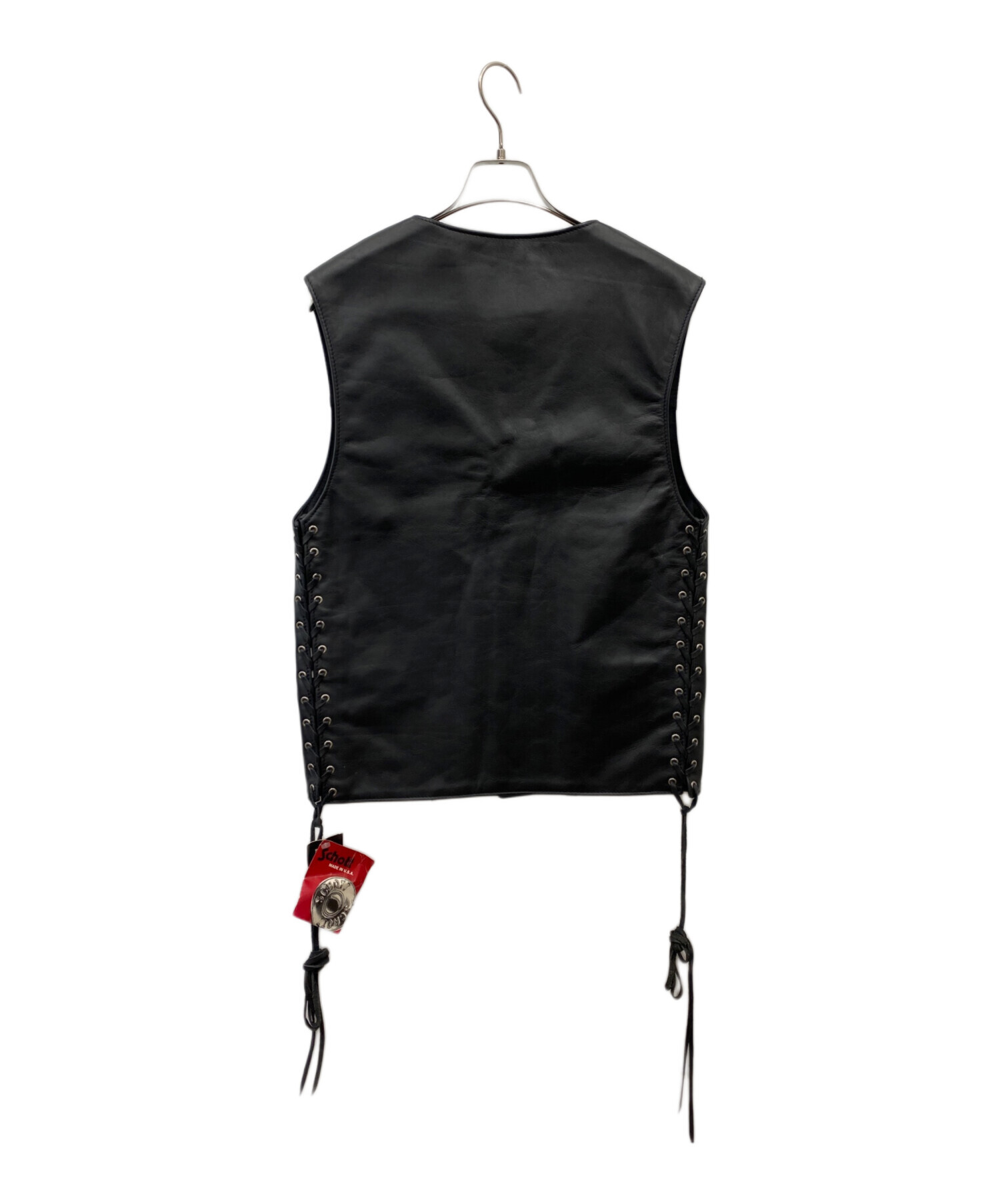 中古・古着通販】Schott (ショット) レザーベスト ブラック サイズ:S