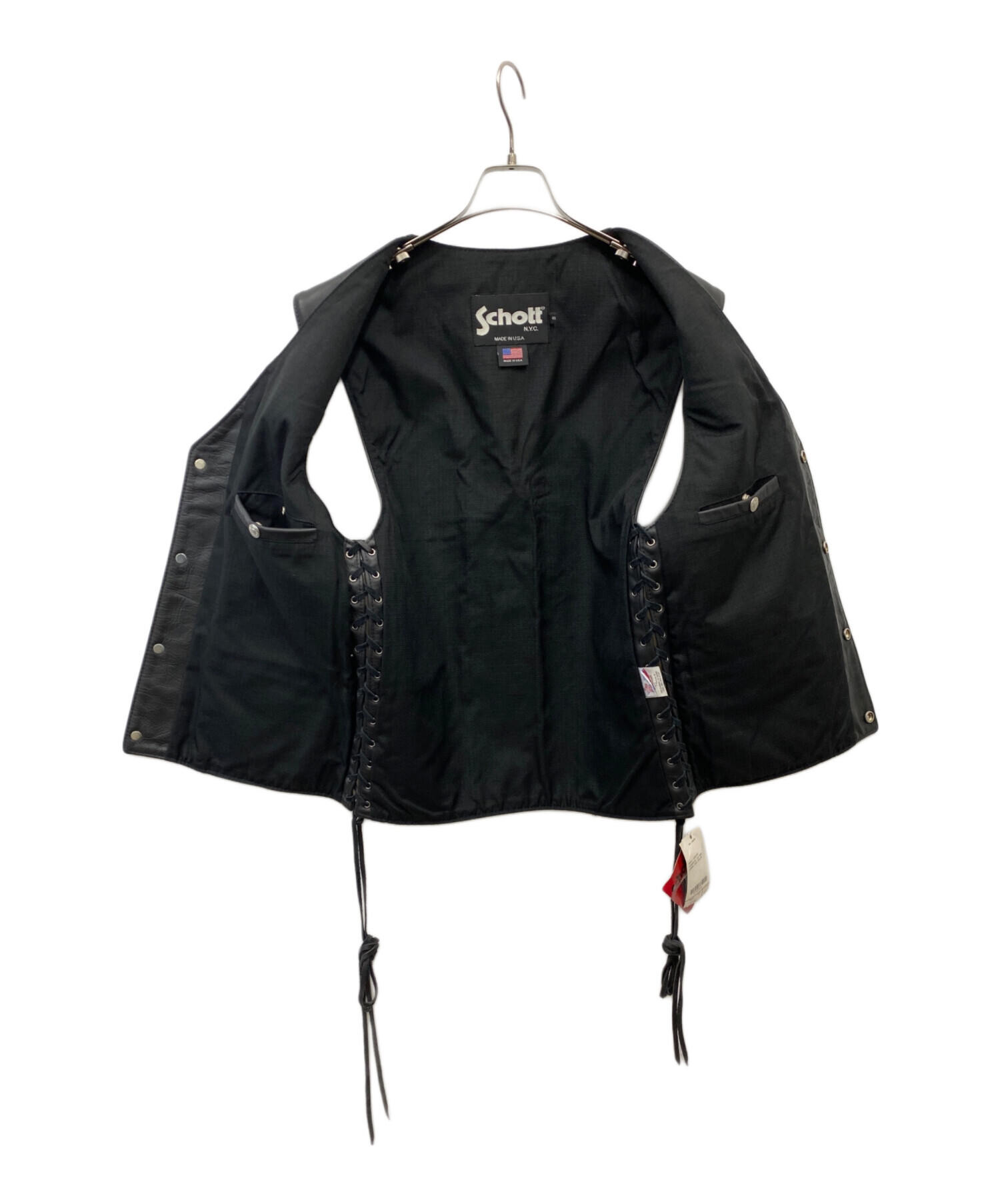 中古・古着通販】Schott (ショット) レザーベスト ブラック サイズ:S