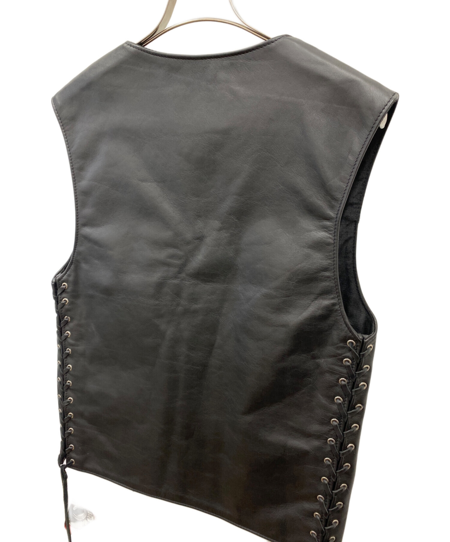 中古・古着通販】Schott (ショット) レザーベスト ブラック サイズ:S