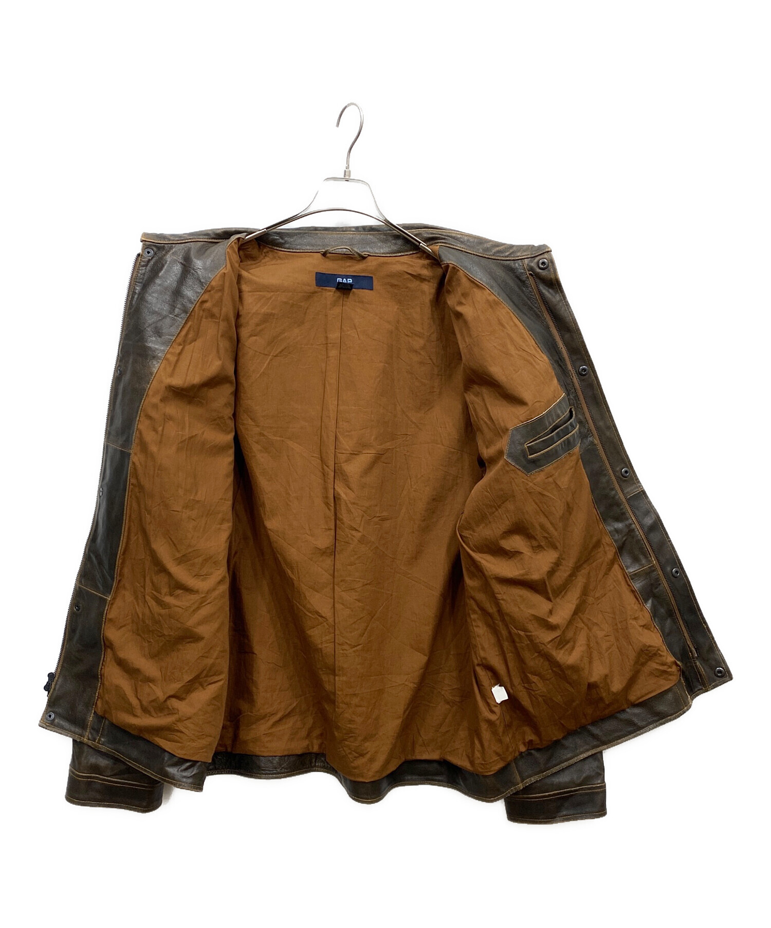 中古・古着通販】GAP (ギャップ) オールドレザージャケット ブラウン