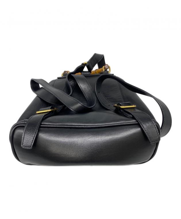 中古・古着通販】GUCCI (グッチ) バンブーレザーミニリュック ブラック