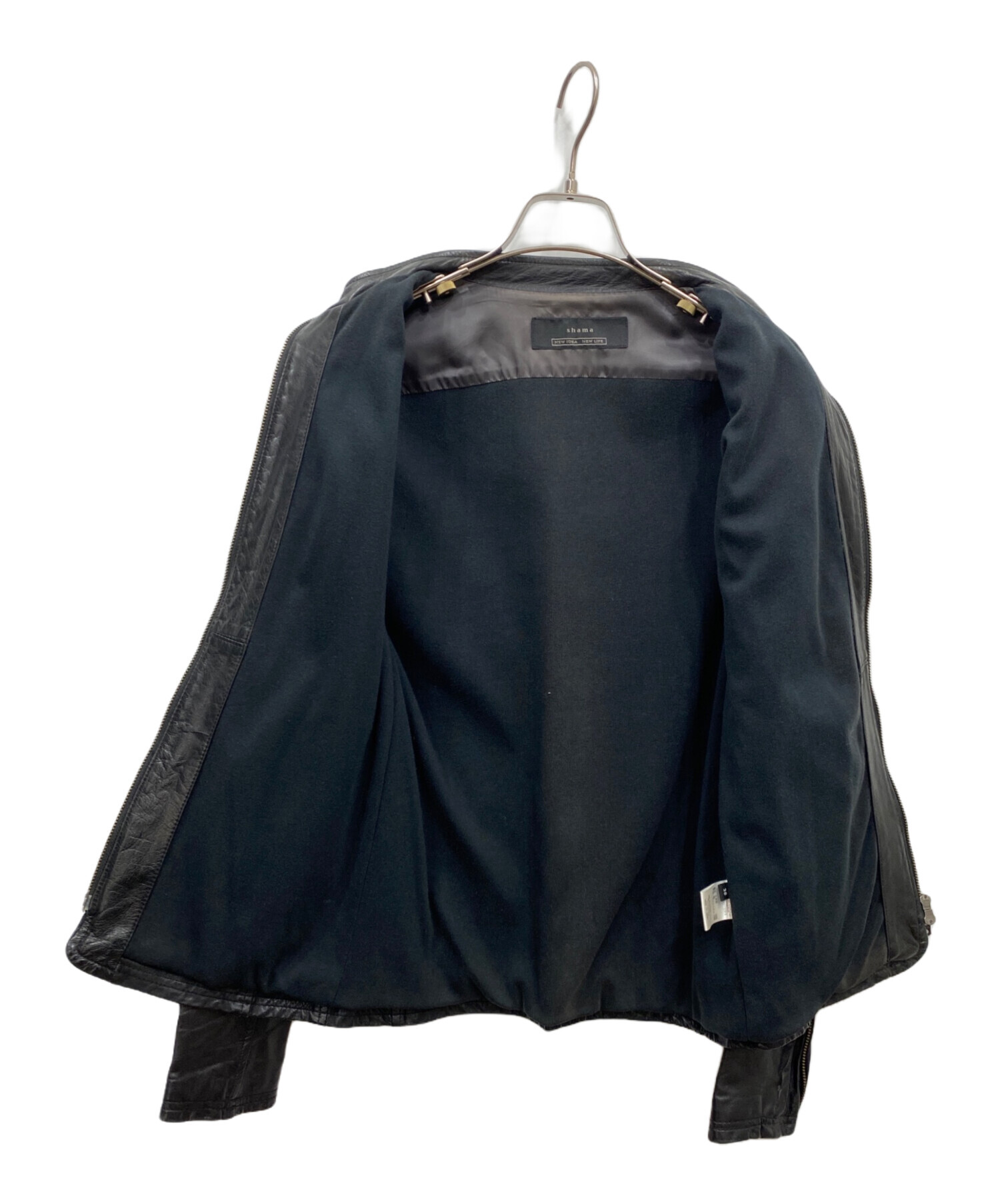 中古・古着通販】Shama (シャマ) シングルライダースジャケット 
