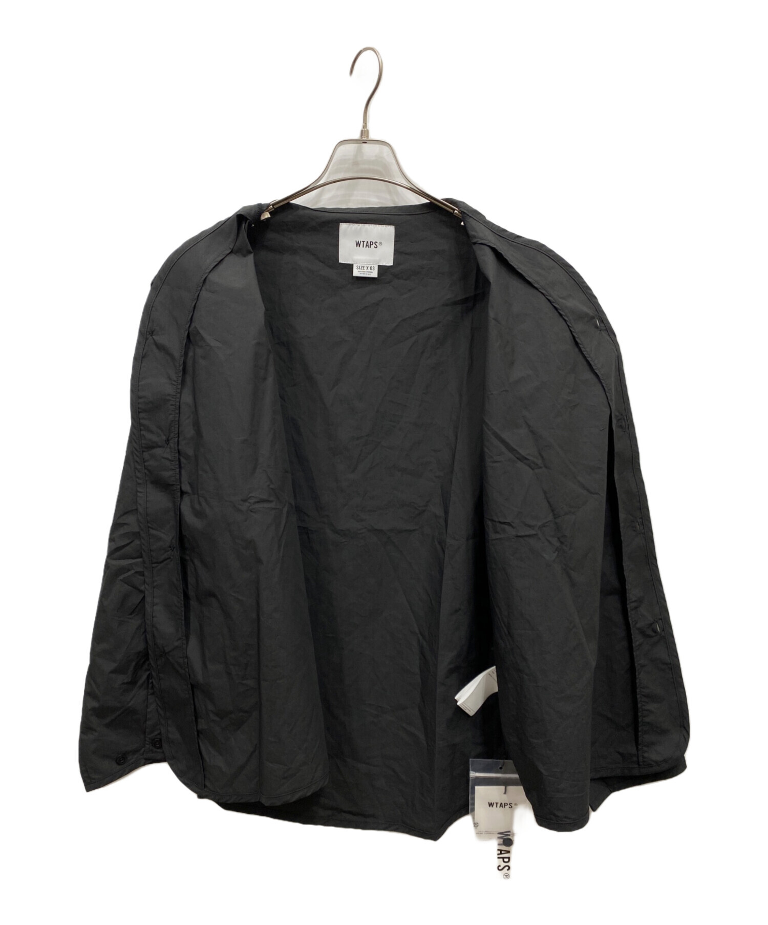 中古・古着通販】WTAPS (ダブルタップス) ノーカラーシャツ ブラック