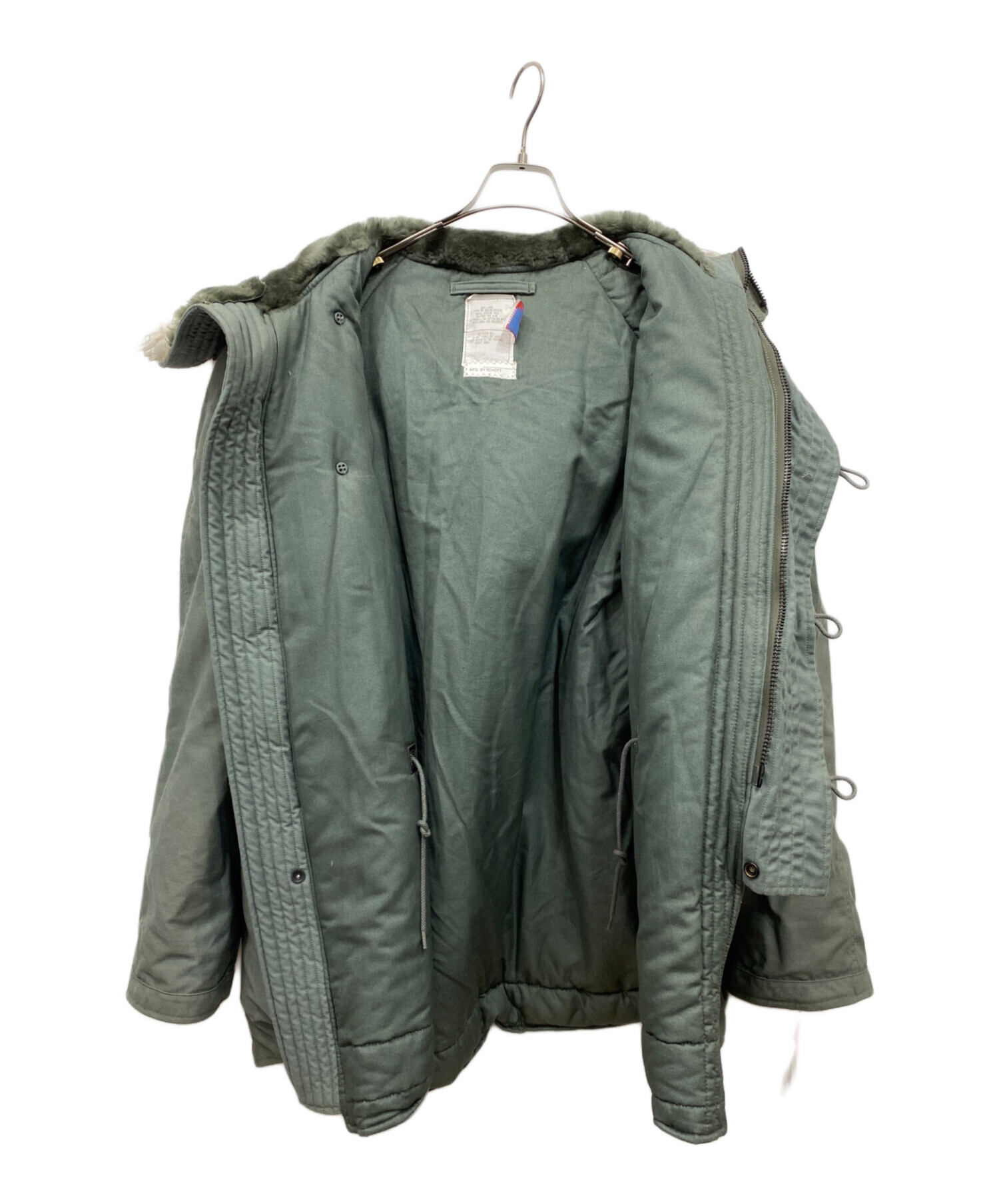 Schott N-3B/ 3102019 ショット ナイロン フライトジャケット 中古・古着通販】Schott (ショット) N-3Bフライトジャケット カーキ