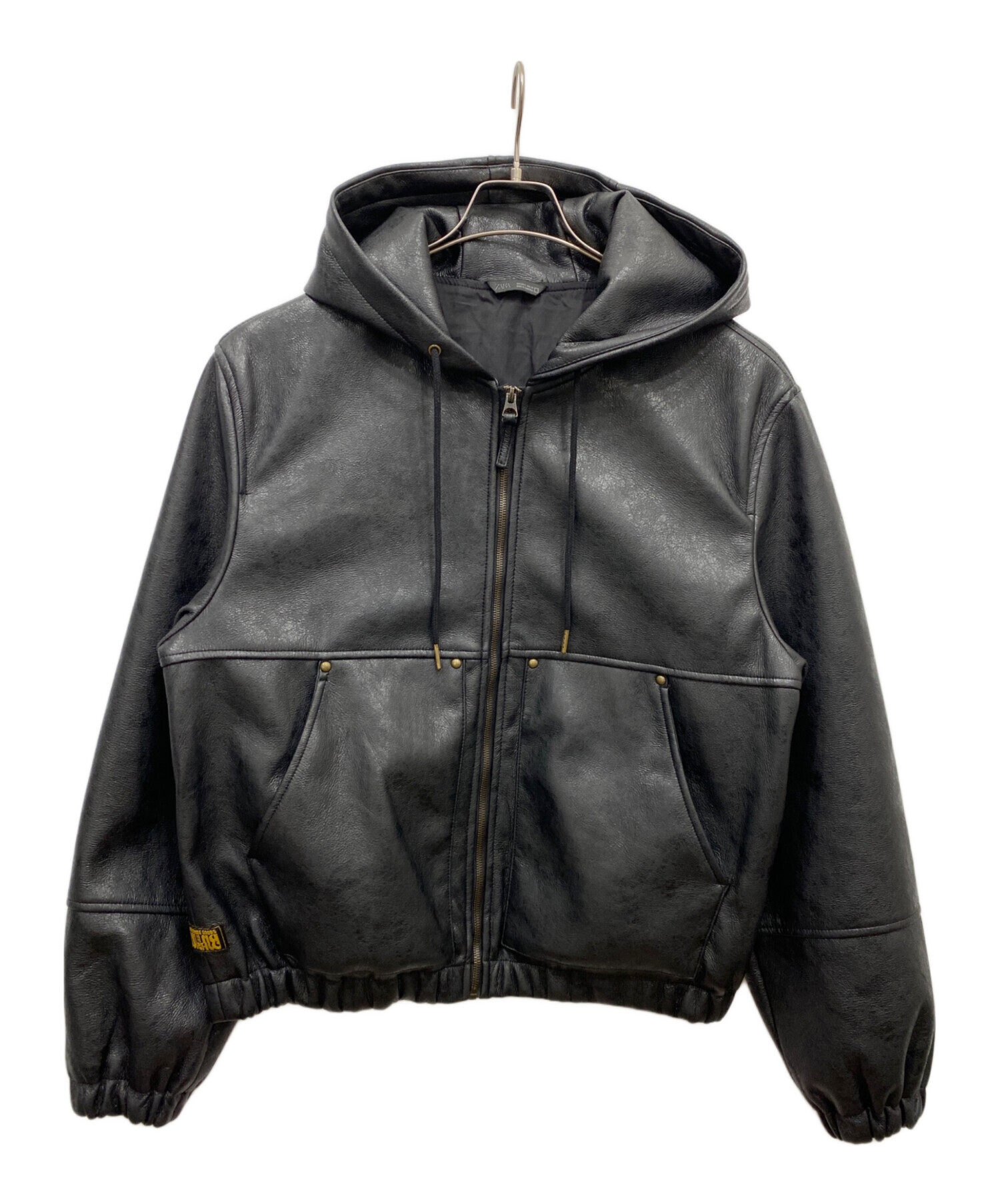 【新品】ZARA今期! エコレザージャケットブルゾン 中古・古着通販】ZARA (ザラ) エコレザージャケット ブラック サイズ:L