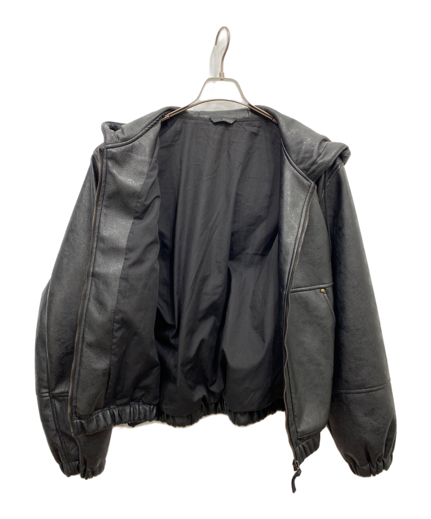 中古・古着通販】ZARA (ザラ) エコレザージャケット ブラック サイズ:L