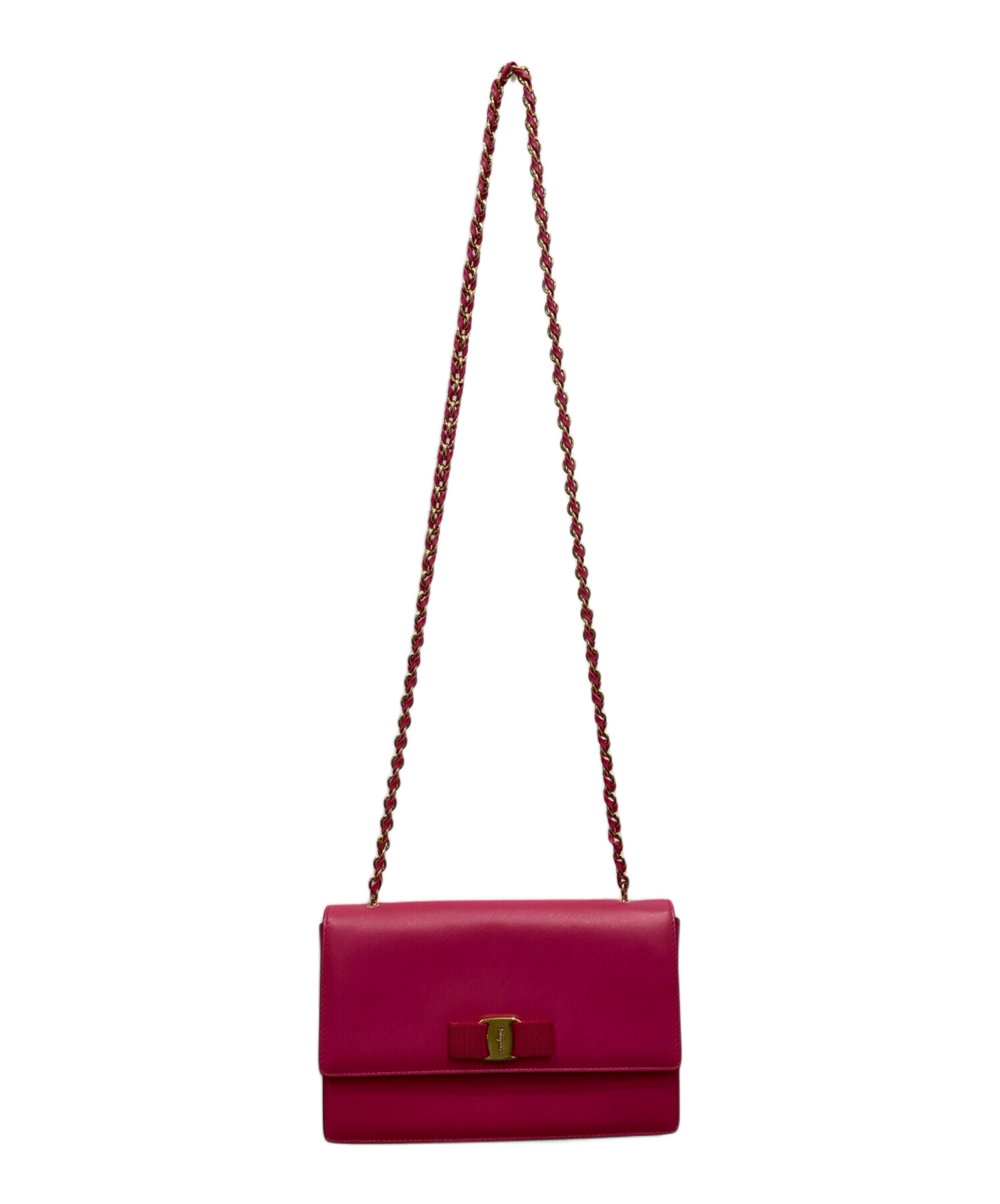 P*e様 フェラガモ　チェーンバッグ　ピンク 中古・古着通販】Salvatore Ferragamo (サルヴァトーレ フェラガモ