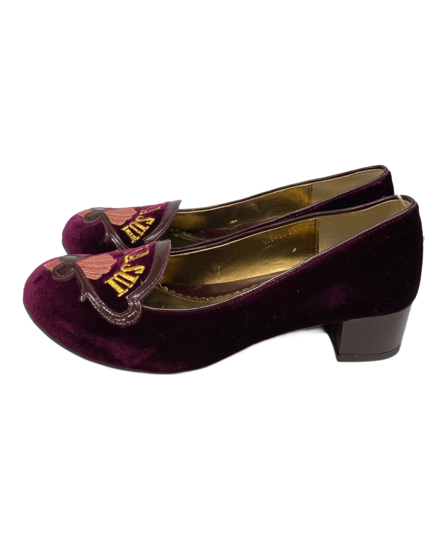 中古・古着通販】ANNA SUI (アナスイ) ベロアパンプス パープル サイズ 