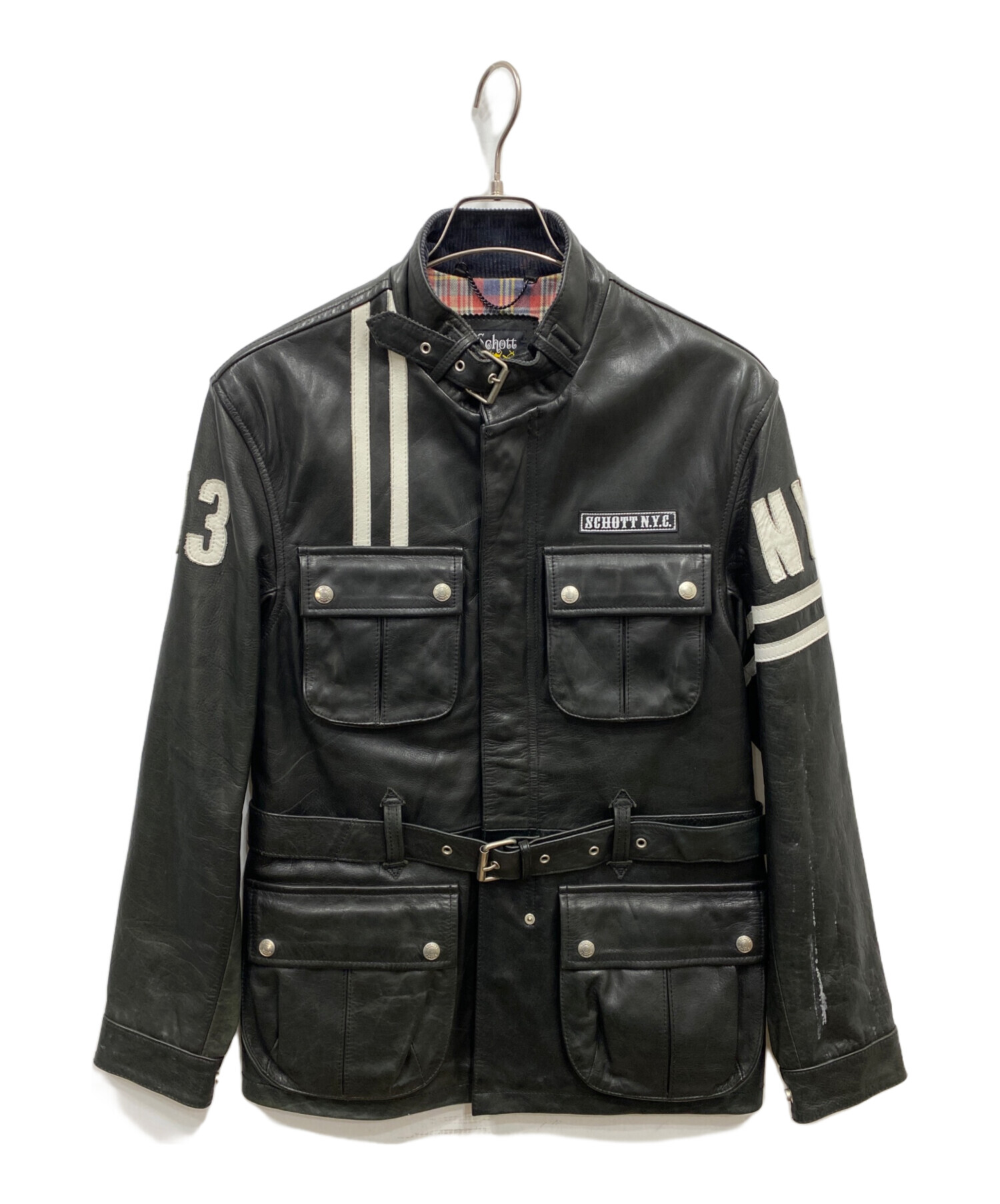 中古・古着通販】Schott (ショット) ラインロゴレザージャケット 