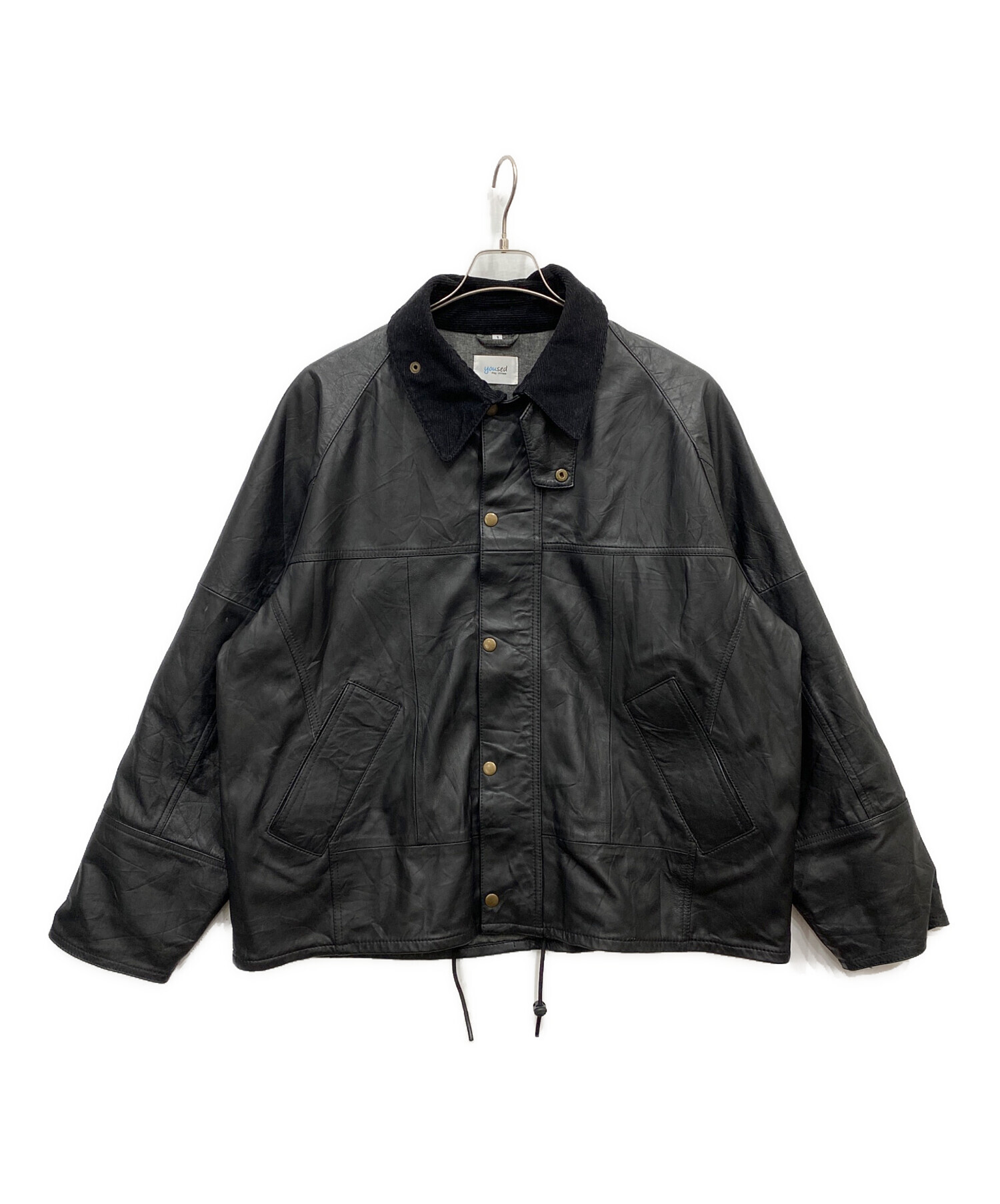 中古・古着通販】YOUSED (ユーズド) Leather Drivers Jacket ブラック 
