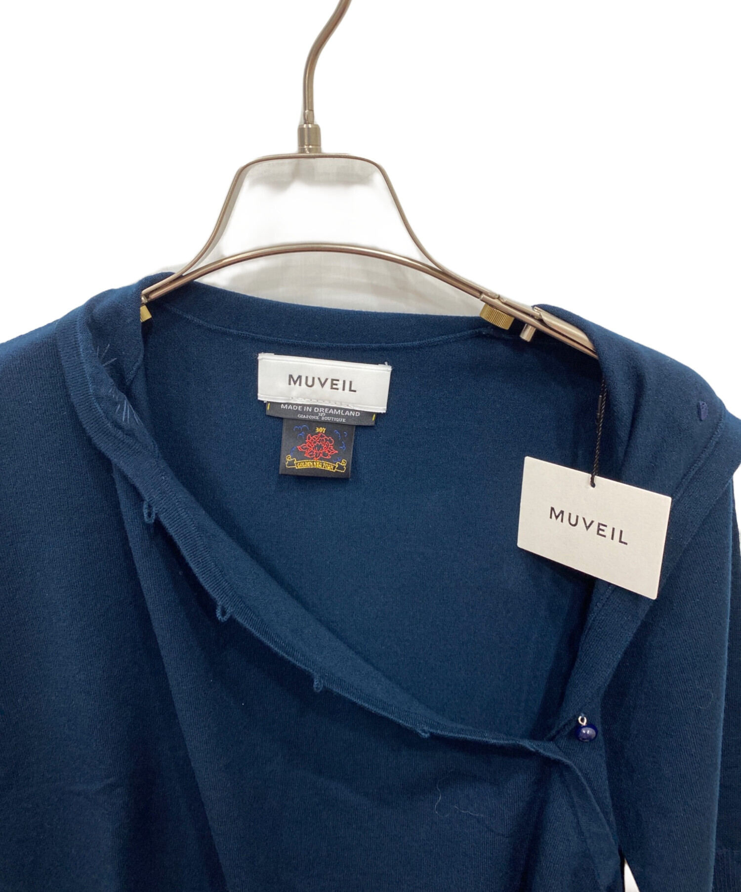 中古・古着通販】MUVEIL (ミュベール) ビーズ刺繍レーヨン混ニット