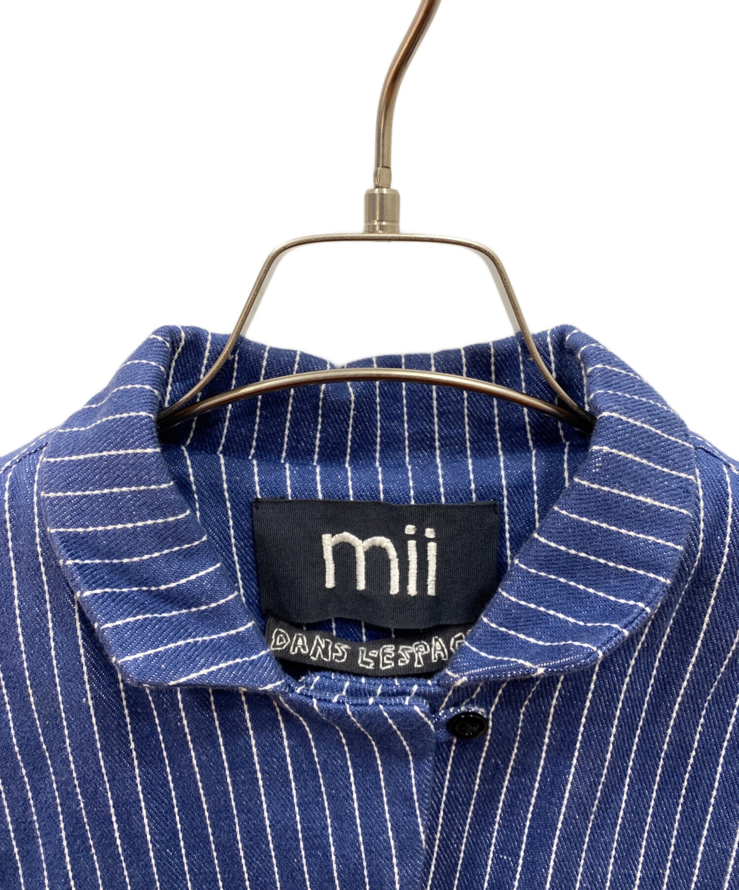 d*e様 青と茶色のストライプジャケット　レア 中古・古着通販】mii (ミー) ストライプジャケット インディゴ サイズ