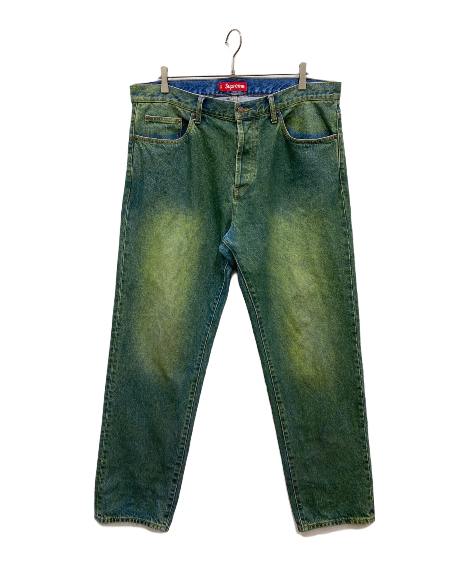 シュプリーム　36インチ　デニム　supreme USA 00' s 古着 中古・古着通販】SUPREME (シュプリーム) Regular jean overdyed green