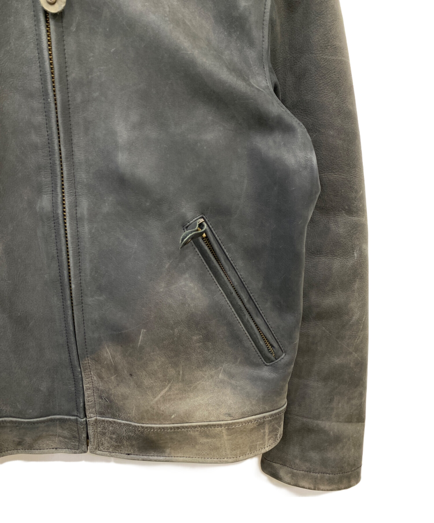 美品　カウレザー Wind Armor シングルライダースジャケット M 中古・古着通販】Wind Armor (ウィンドアーマー) カウレザージャケット