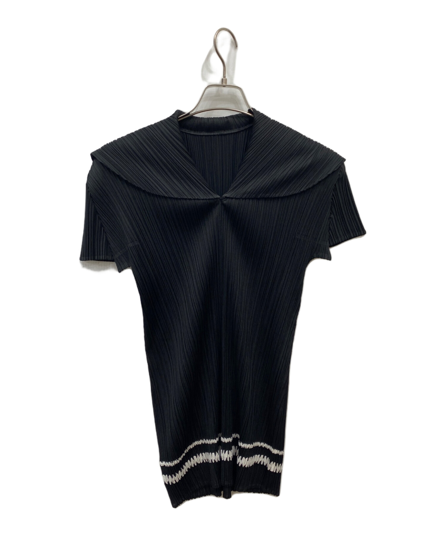 プリーツプリーズ PLEATS PLEASE カットソー 黒 ブラック 3 約L 中古・古着通販】PLEATS PLEASE ISSEY MIYAKE (プリーツプリーズ