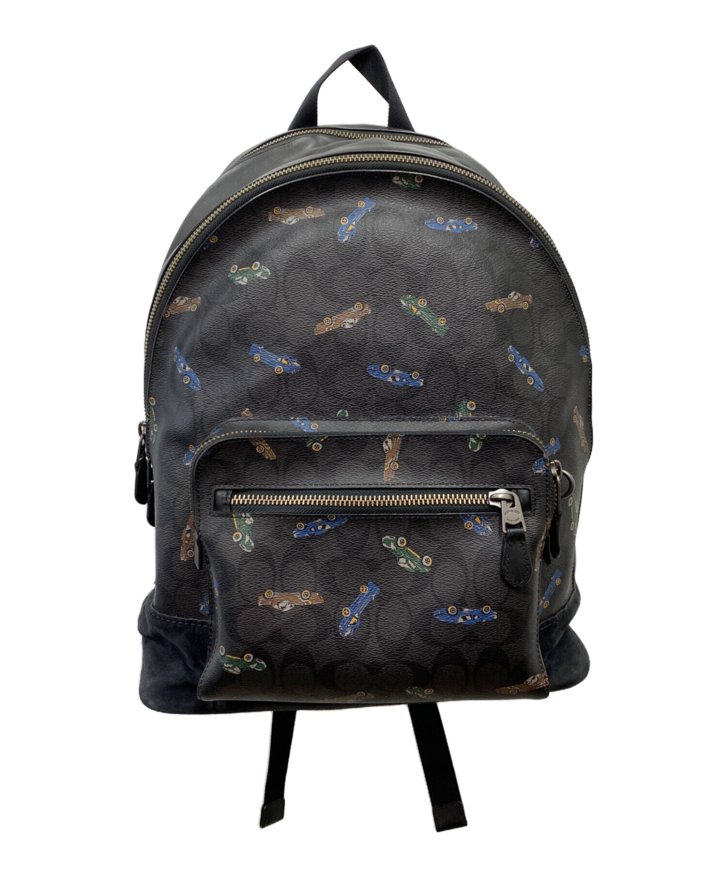 本物 コーチ COACH レザー リュックサック バックパック ネイビー